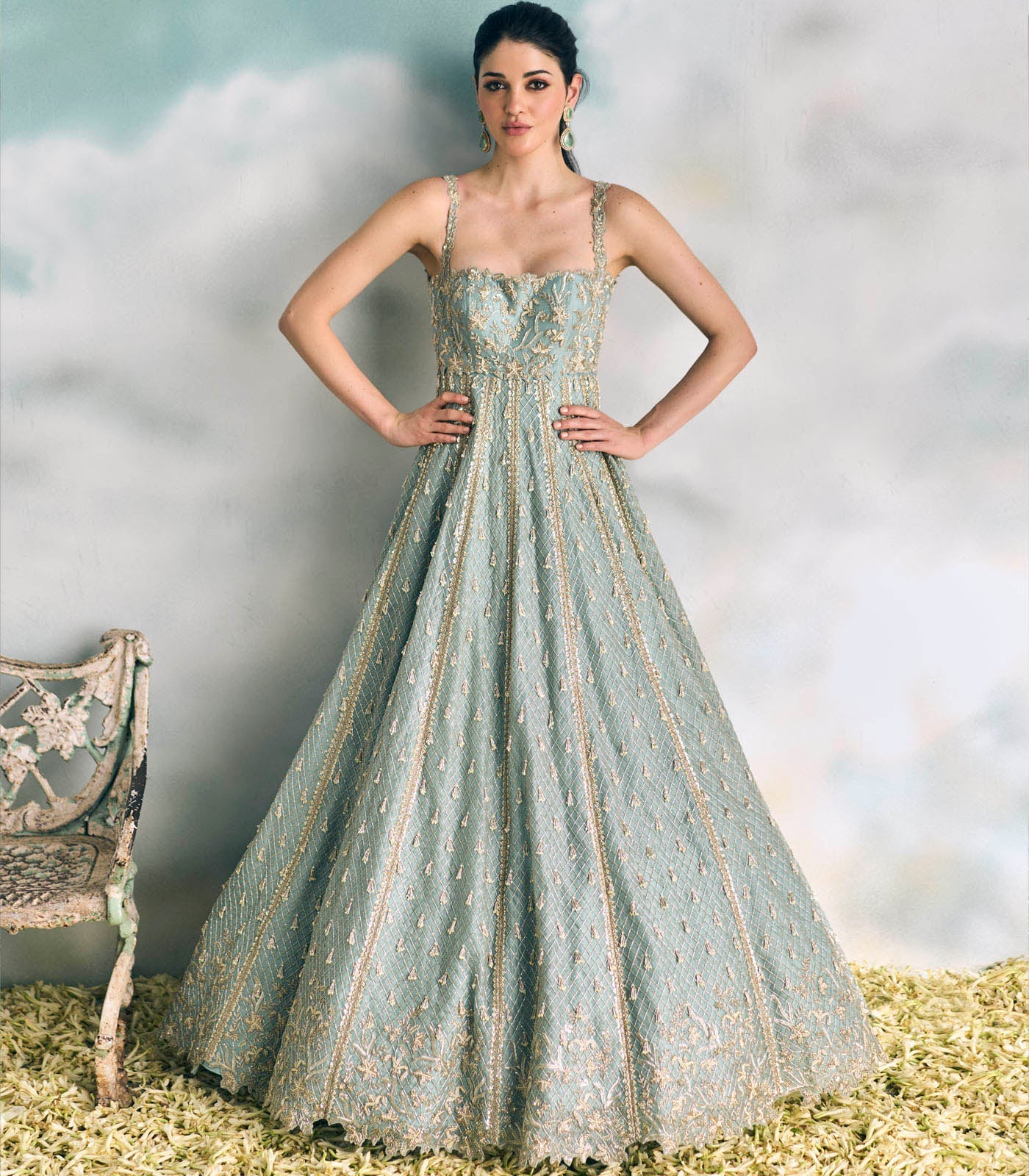 CY Anushree Reddy Powder Blue Hustle Gown Full