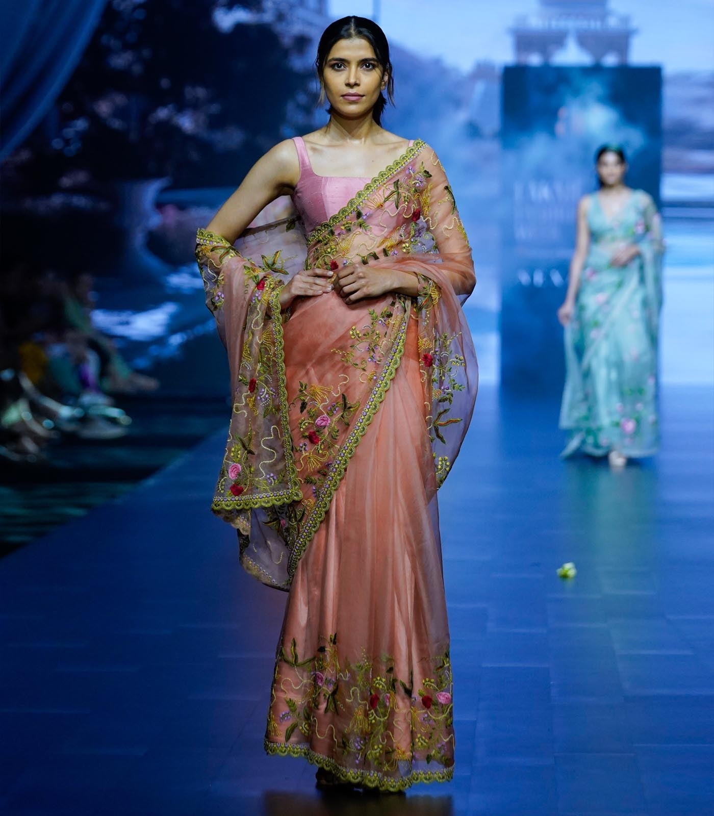 CY Anushree Reddy Samara - Coral Embrodiered Saree Set Success Front 1