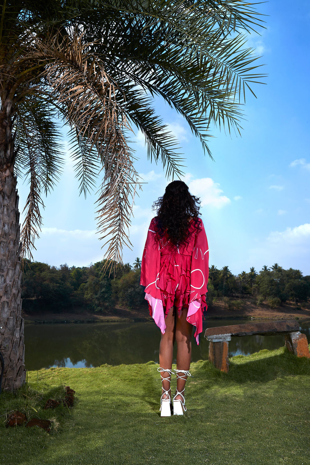 Pink Romper With Ruffles