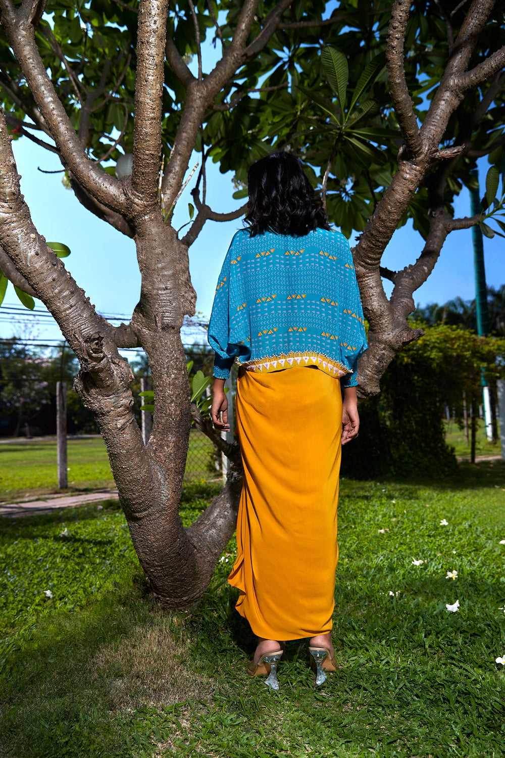 Yellow Halter Dress with Jacket