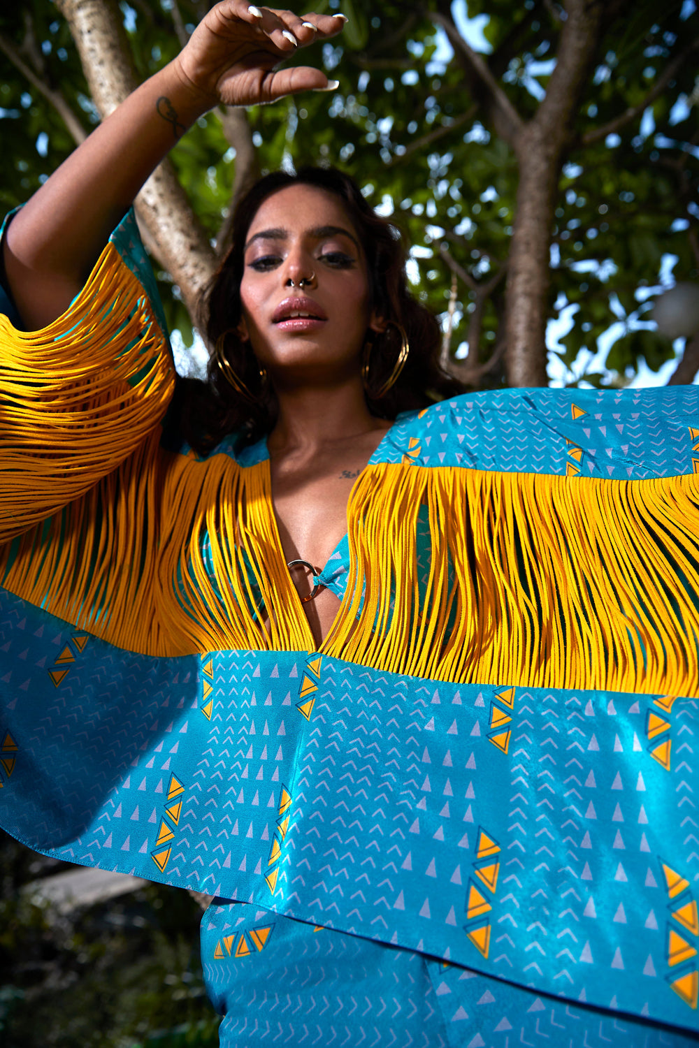 Teal Corded Top with Culottes