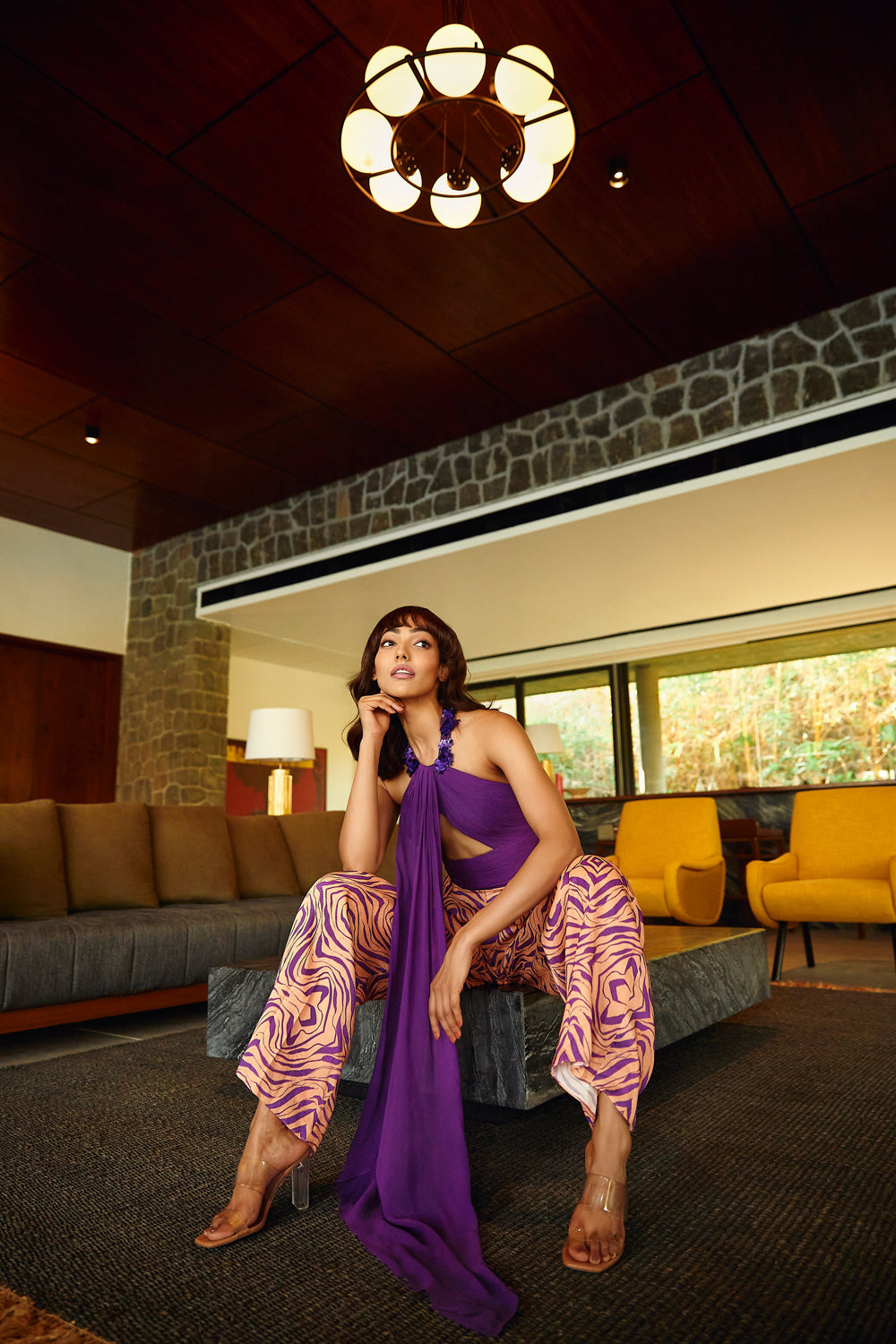 Halter Neck Printed Jumpsuit