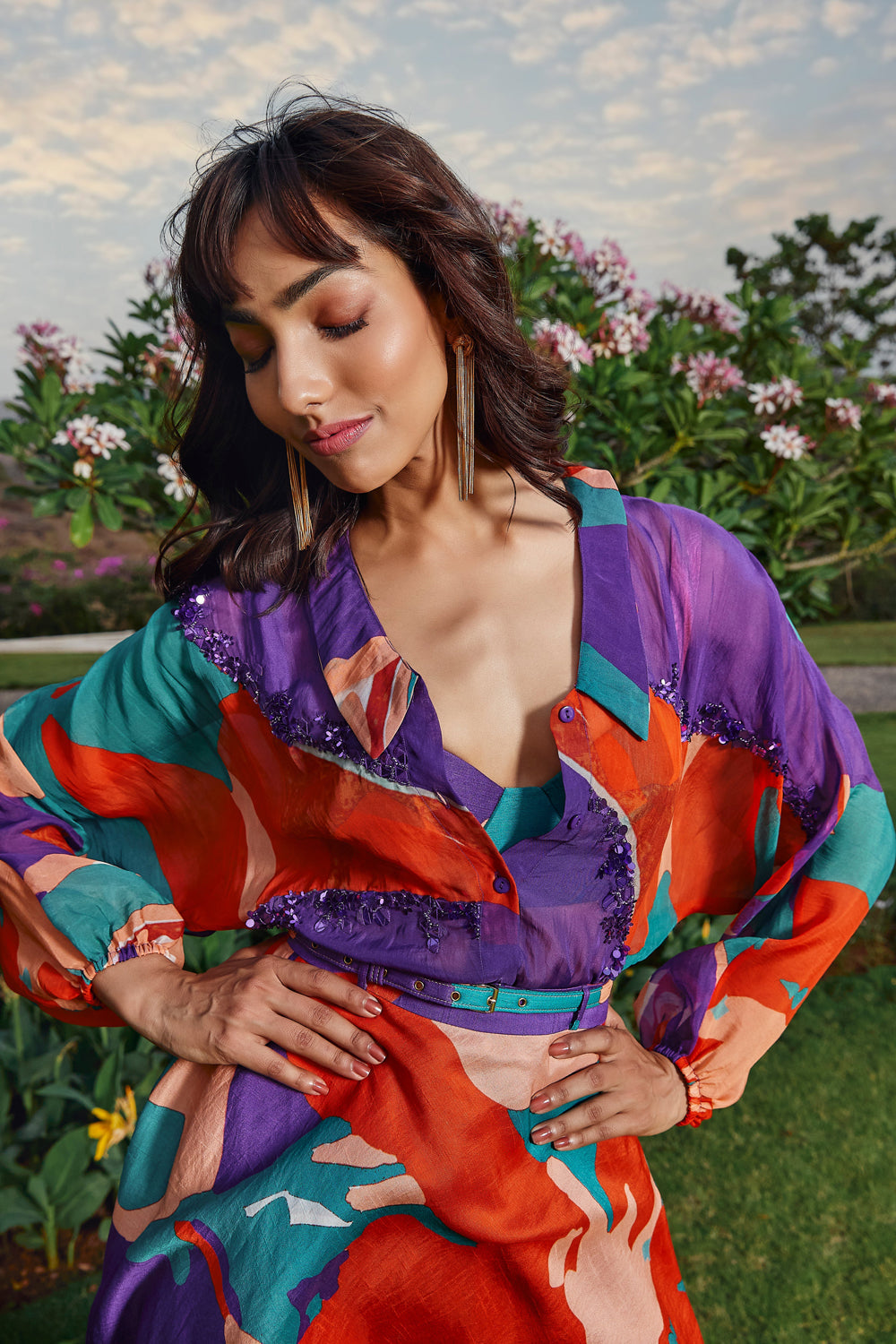 Printed Flared Skirt