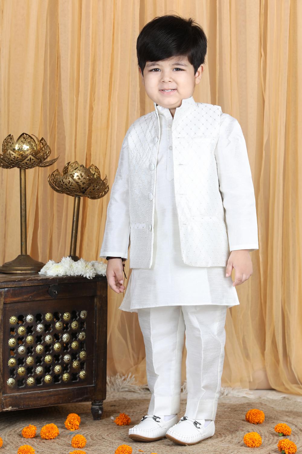 Kurta,Pajama With Sleeveless Jacket