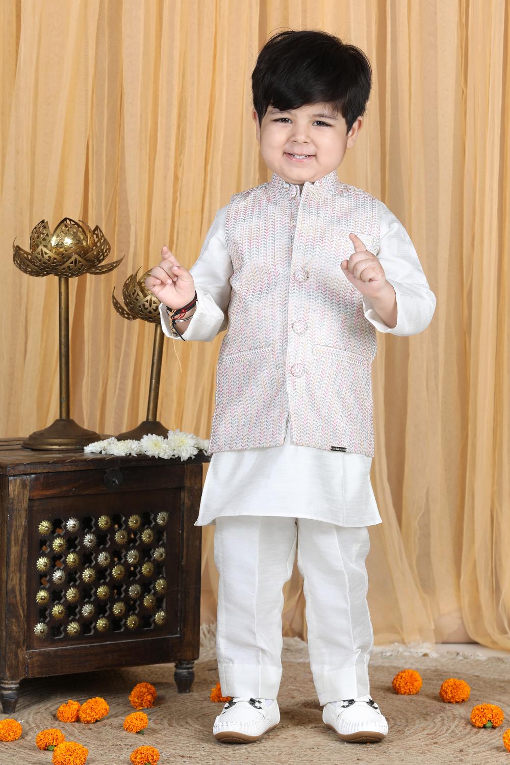 Kurta,Pajama With Sleeveless Jacket
