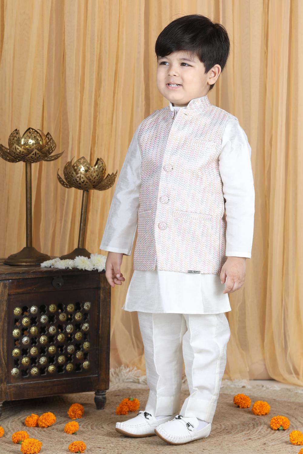 Kurta,Pajama With Sleeveless Jacket