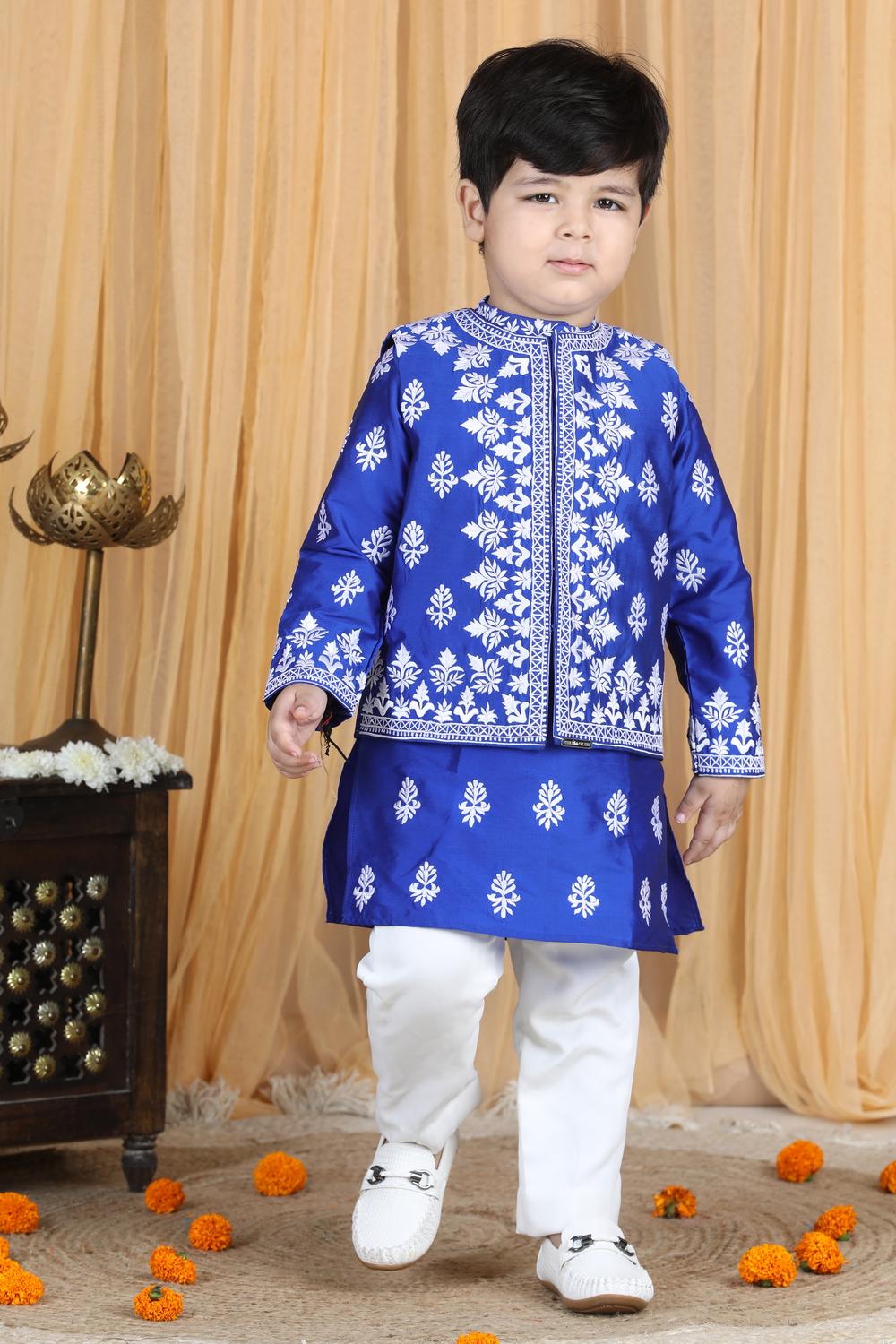Kurta Pajama And Sleeveless Jacket