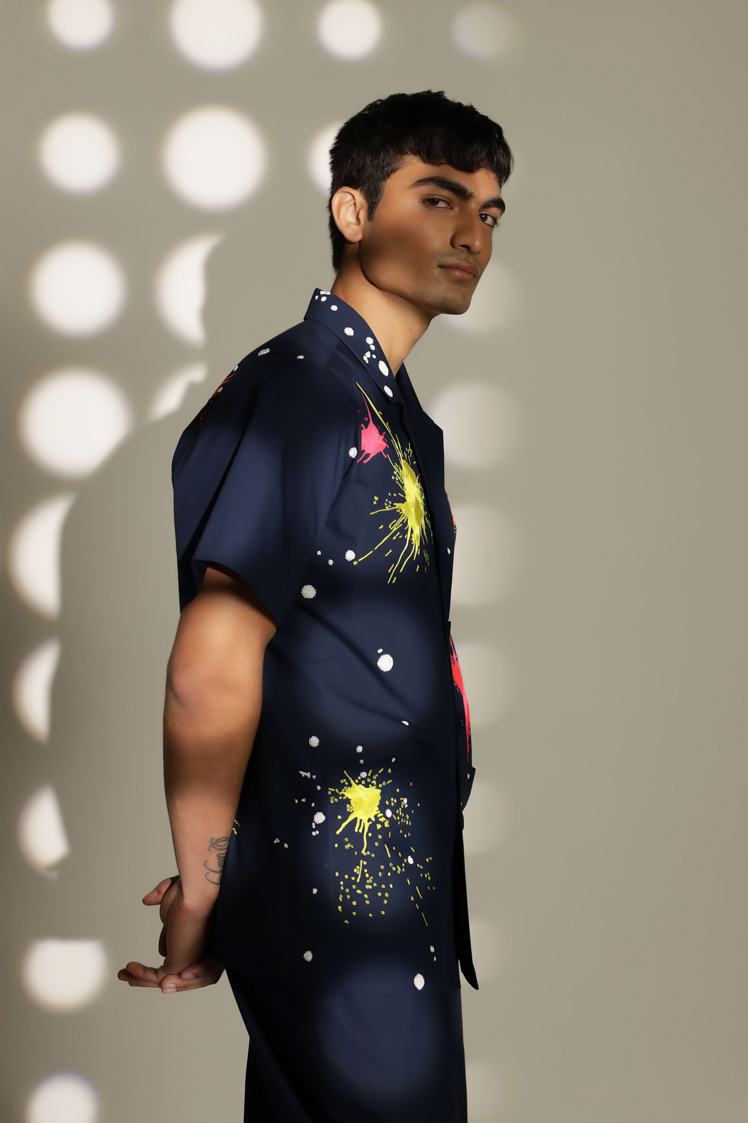 Star Splashes Shirt With Boxy Shorts