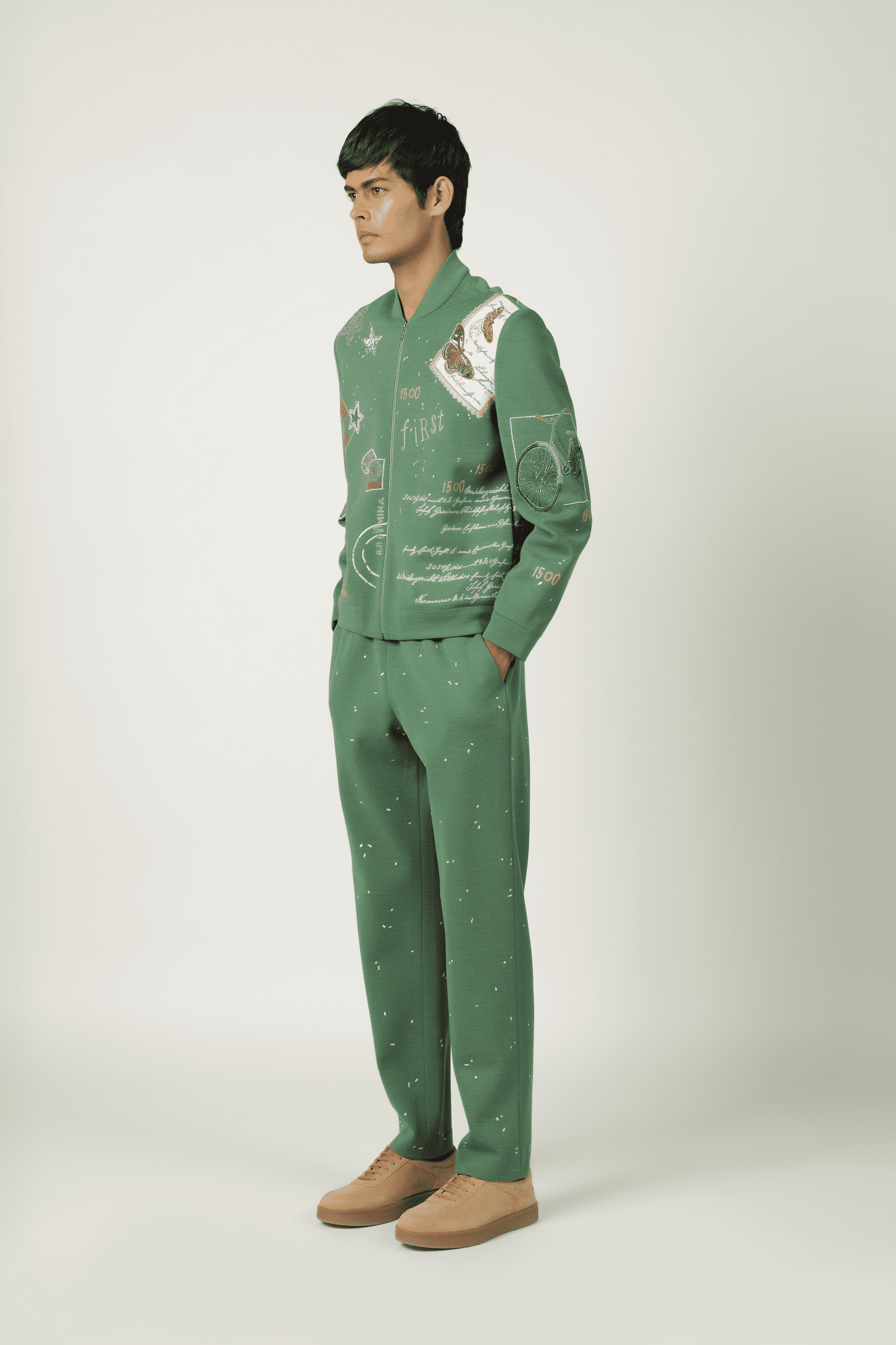 Postcard Bomber With Matching Jogger
