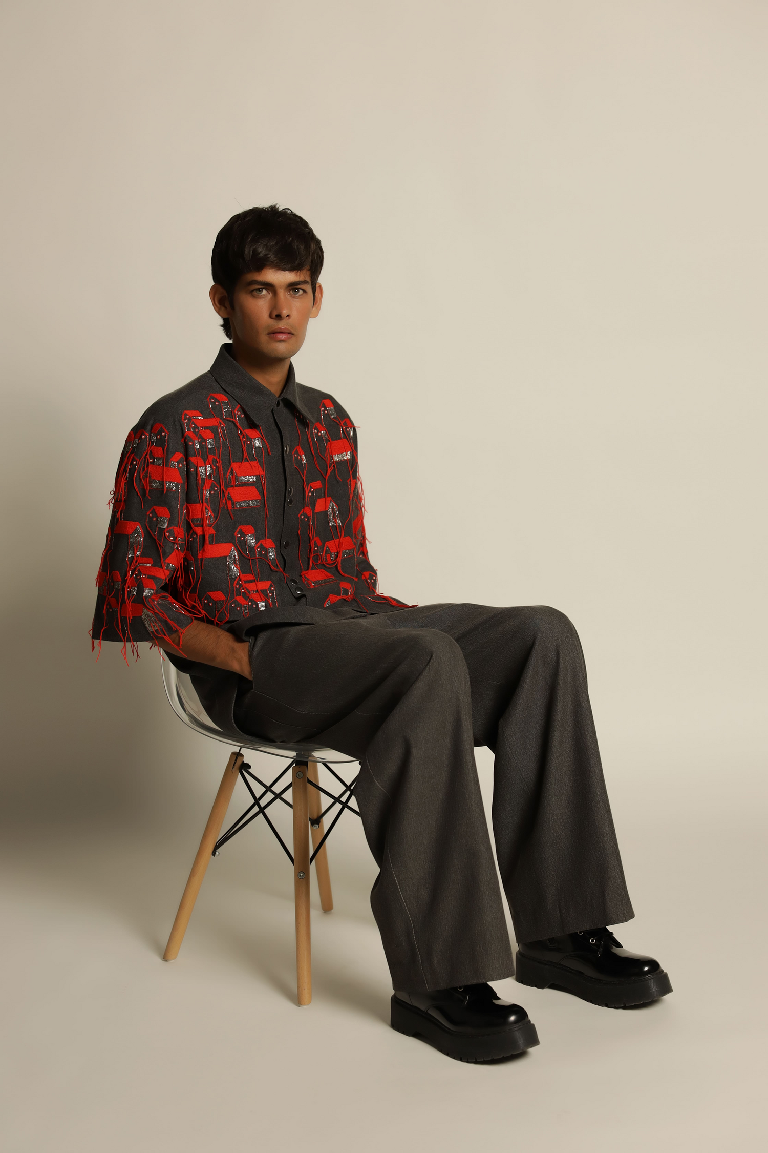 Pants Of "(Tiny Houses Flap High-Low Oversized Shirt )"