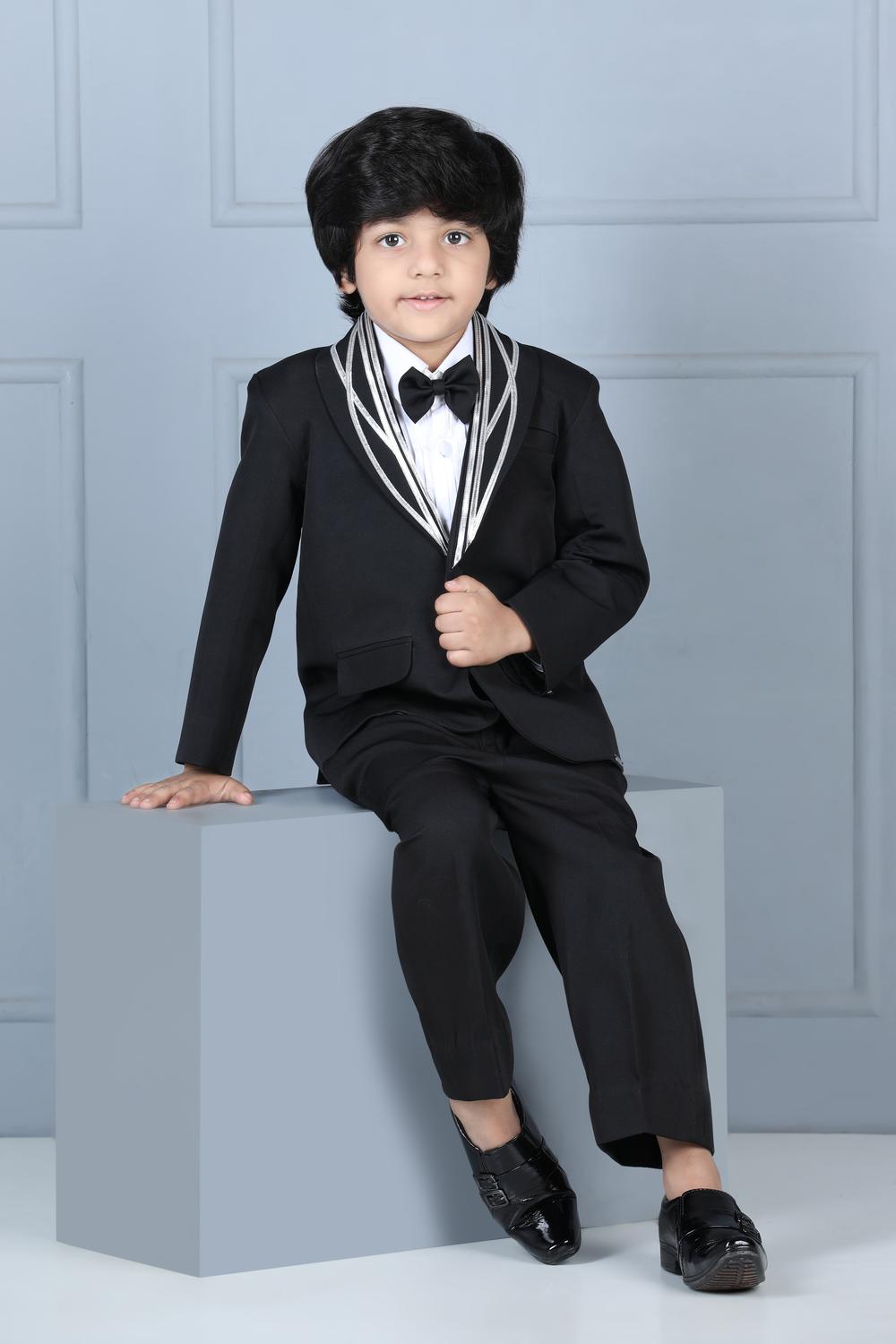 Tuxedo With Metallic Strip And Bow