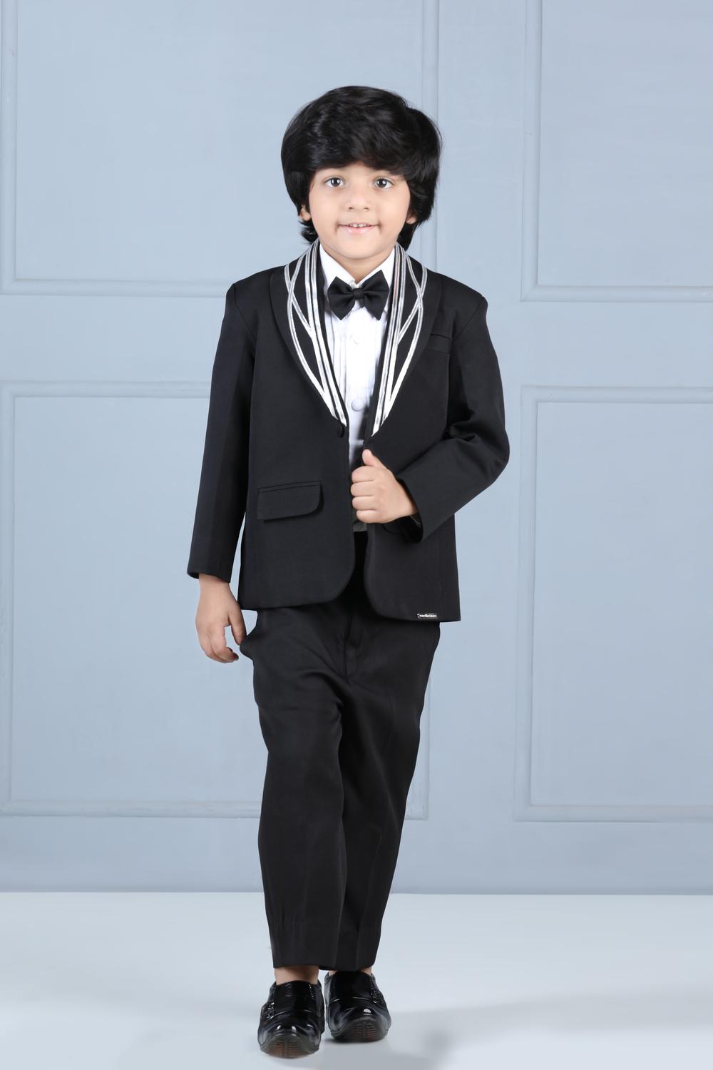 Tuxedo With Metallic Strip And Bow
