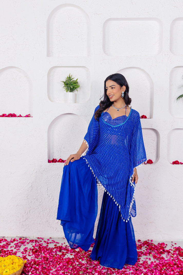 CY Bhawna Rao Anaya Royal Blue Mothra Co-Ord Set Front 1