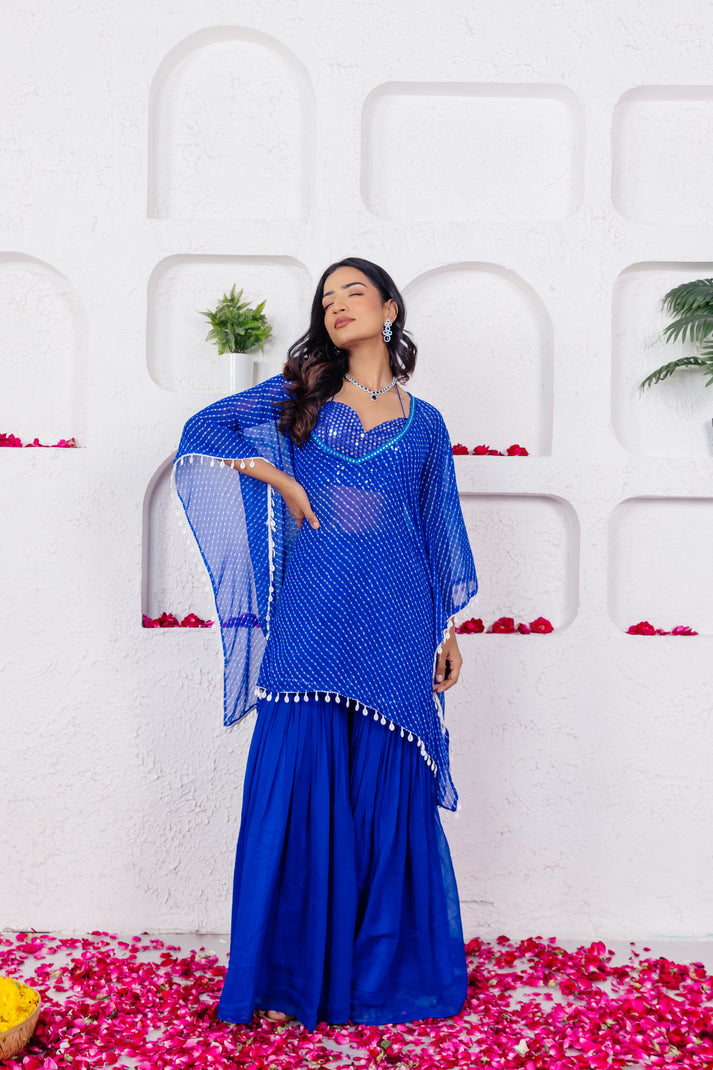 CY Bhawna Rao Anaya Royal Blue Mothra Co-Ord Set Front 2