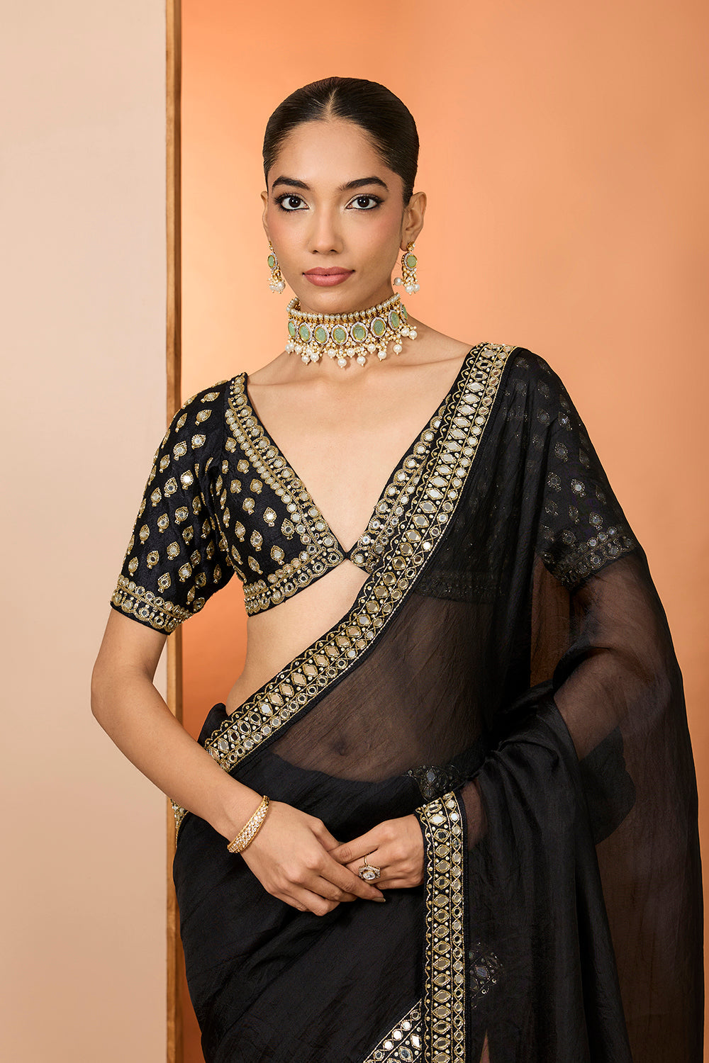 Black Organza Saree
