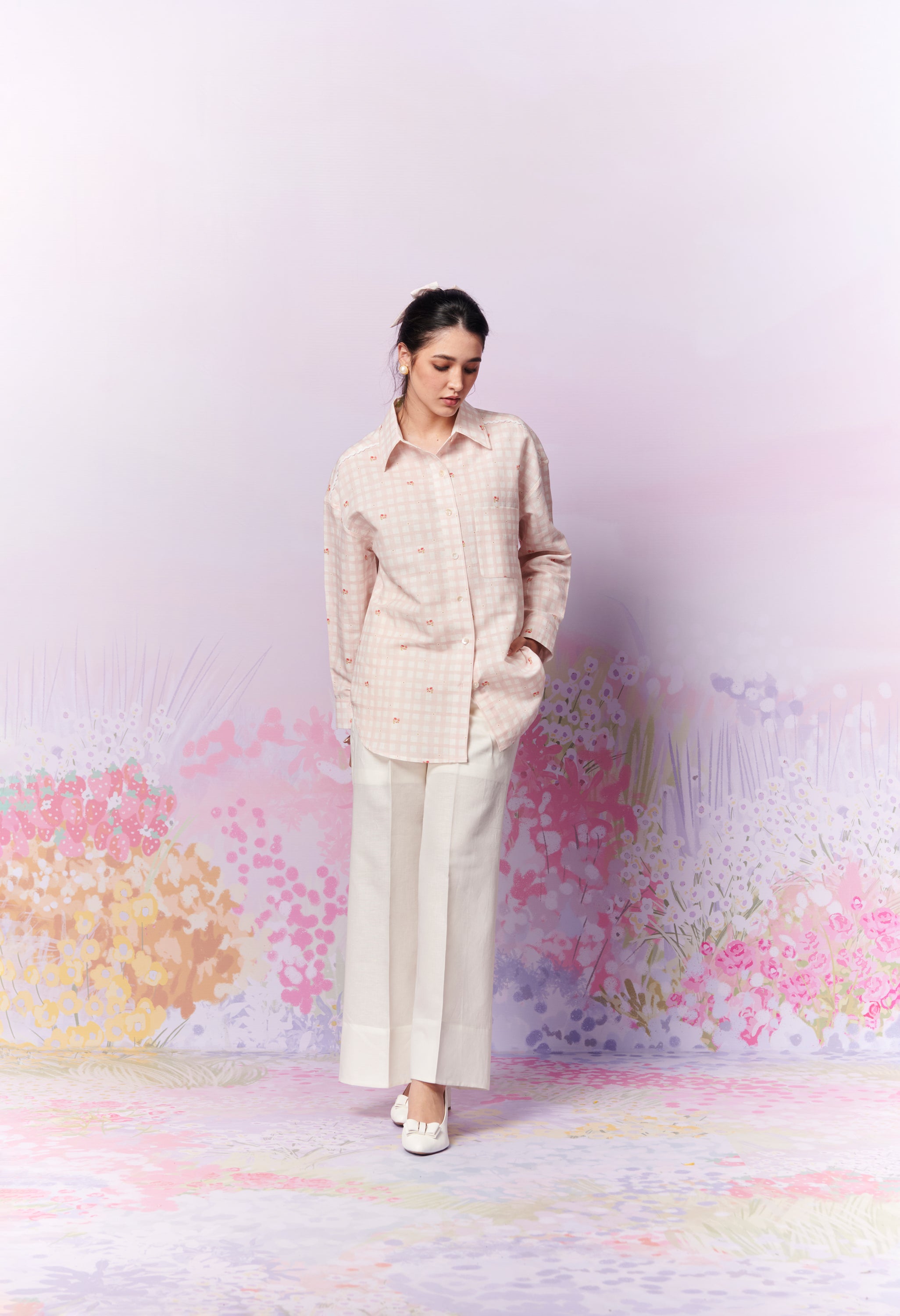 Blush Blossom Shirt And Trousers Co-Ord Set