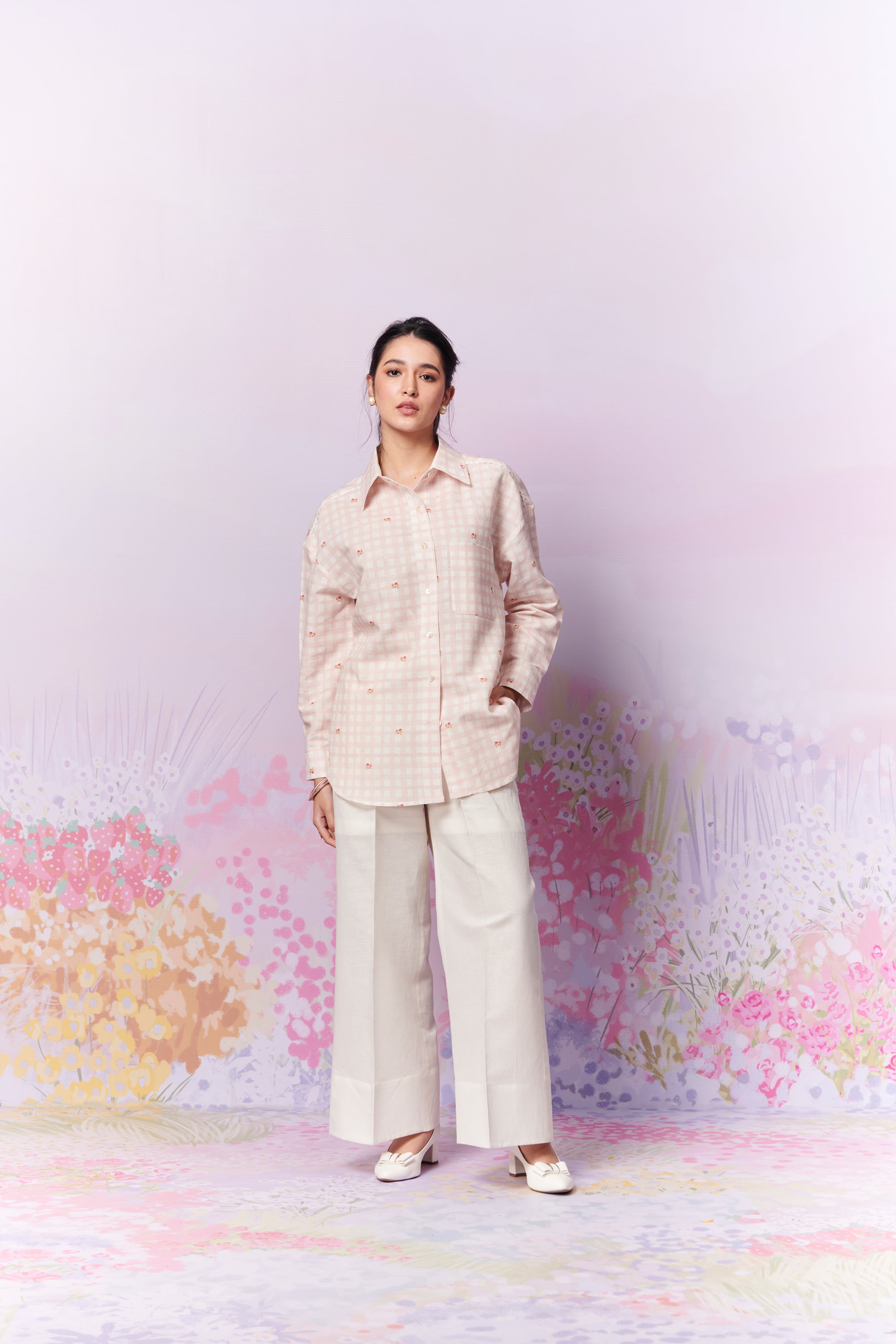 Blush Blossom Shirt And Trousers Co-Ord Set