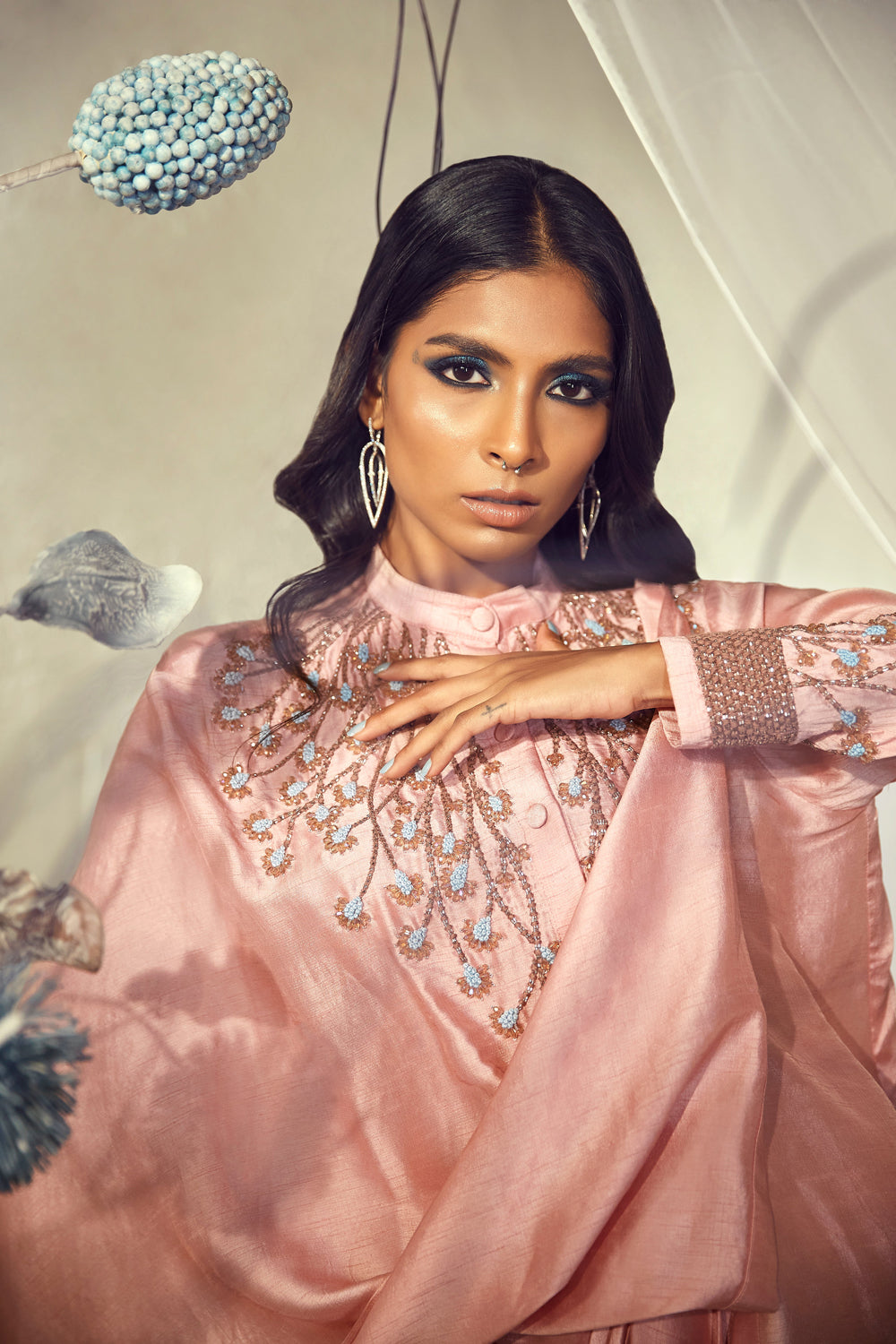 Pink Top with Pleated Skirt