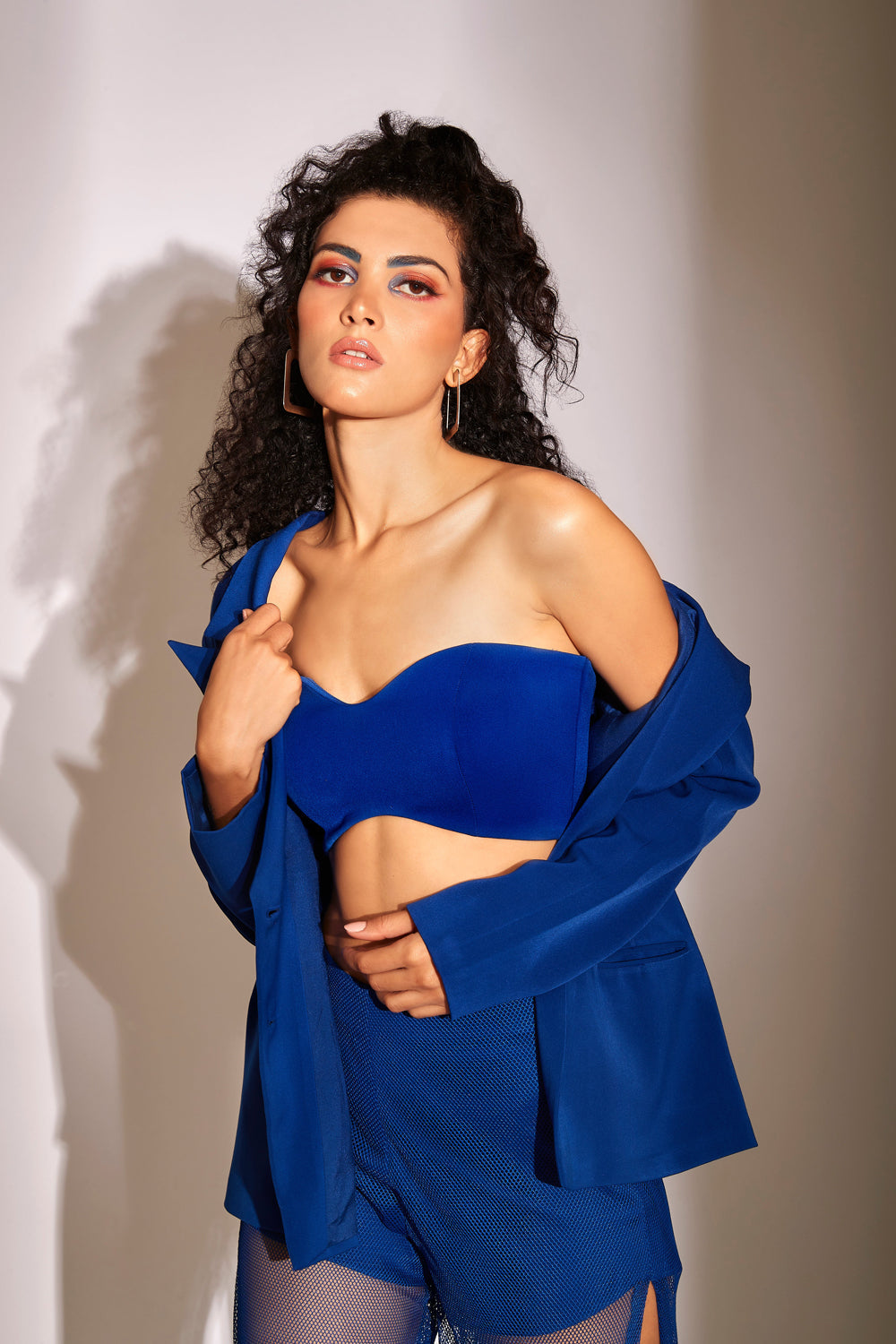 Blue Blazer with Mesh Pants