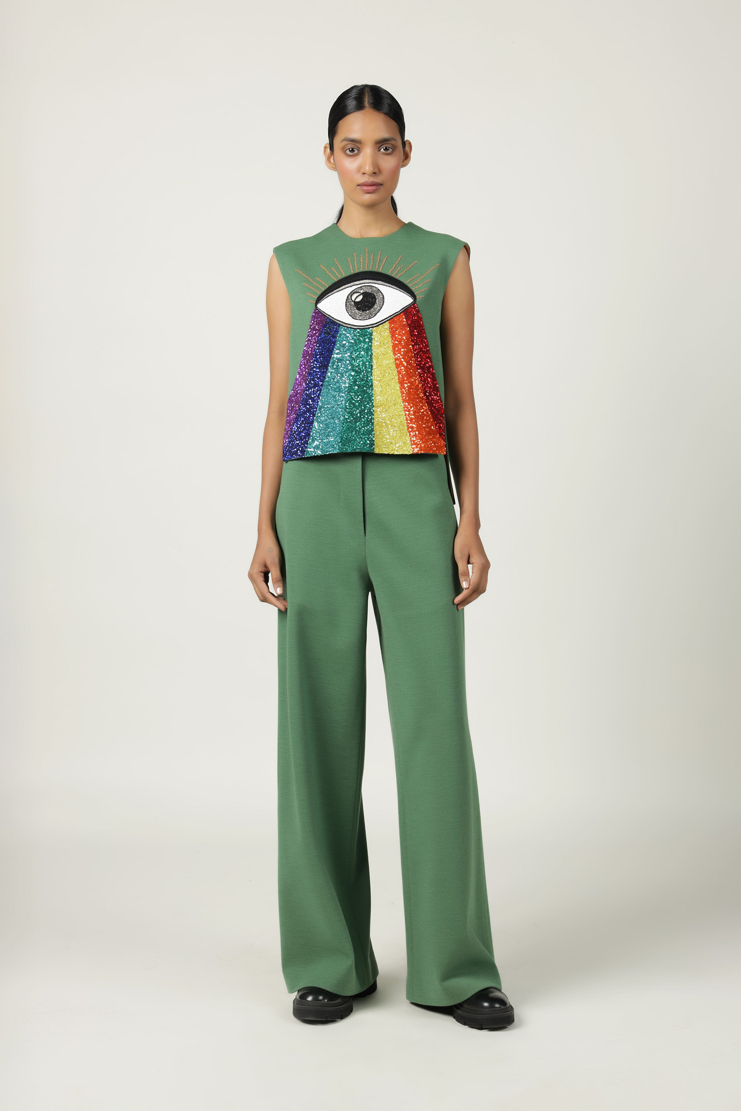 Flared Pant Of "(Eye Rainbow Top)"