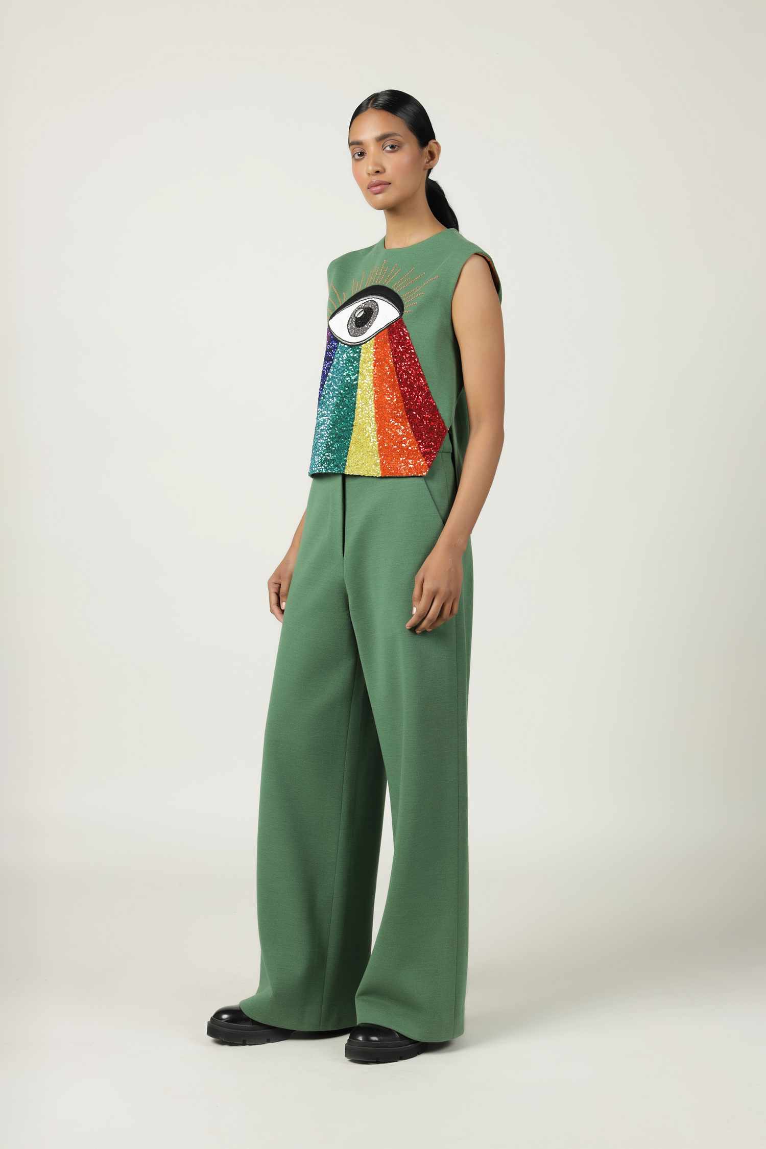 Flared Pant Of "(Eye Rainbow Top)"