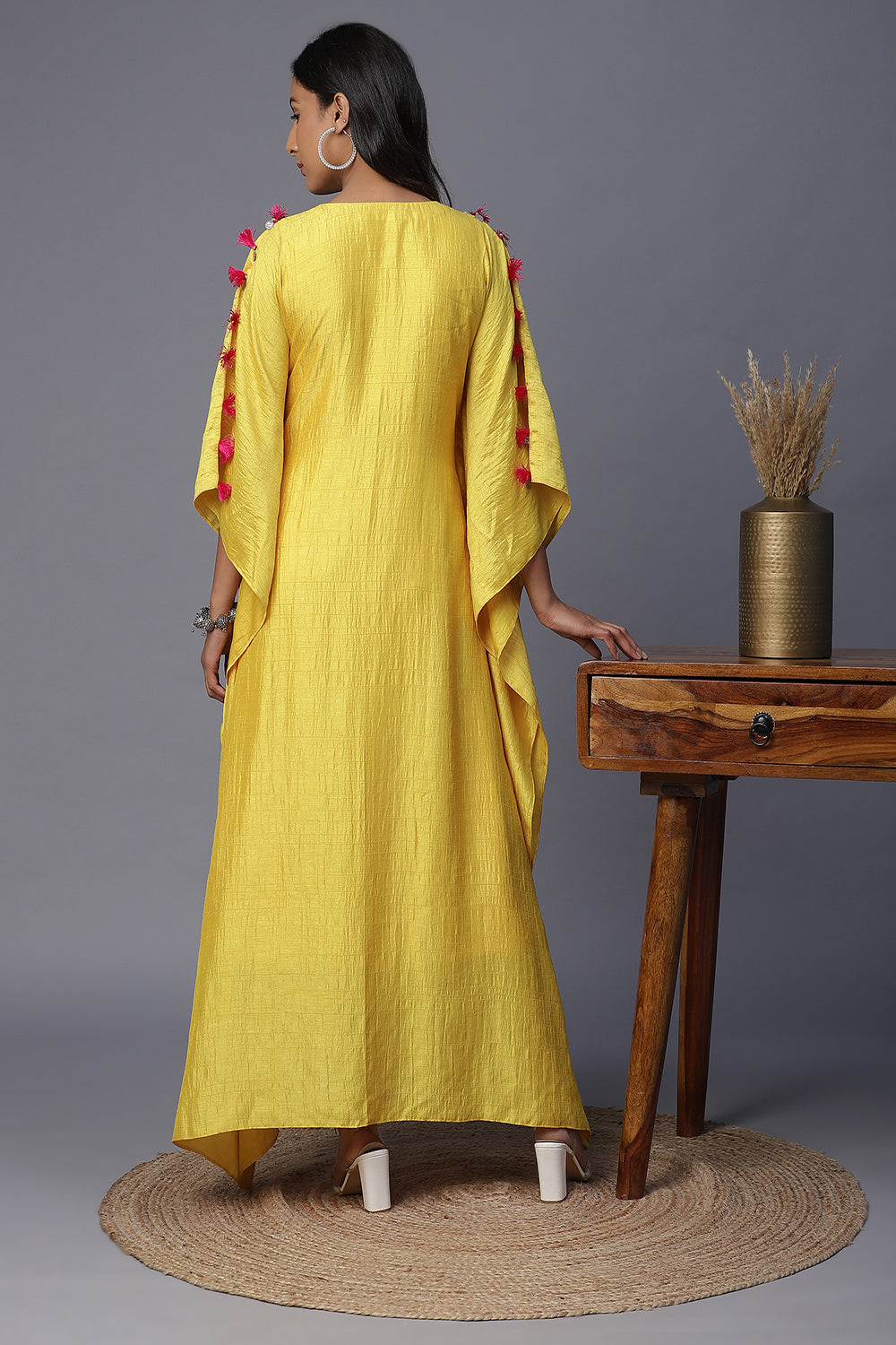 Geometric Handpainted Girl Kaftan - Auraya Fashion - - #tag1# - #tag2# - #tag3# - #tag3#
