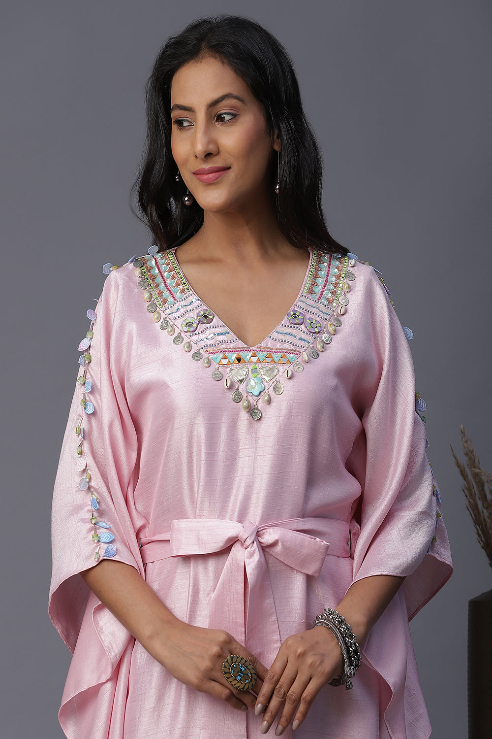 Blue Girl Hanpainted Kaftan - Auraya Fashion - - #tag1# - #tag2# - #tag3# - #tag3#