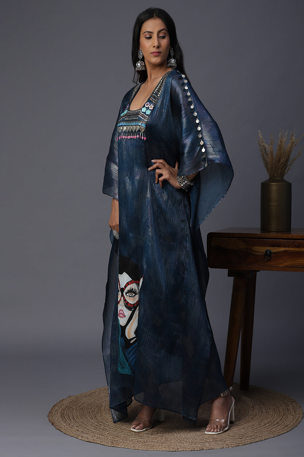 Office Girl Handpainted Kaftan - Auraya Fashion - - #tag1# - #tag2# - #tag3# - #tag3#