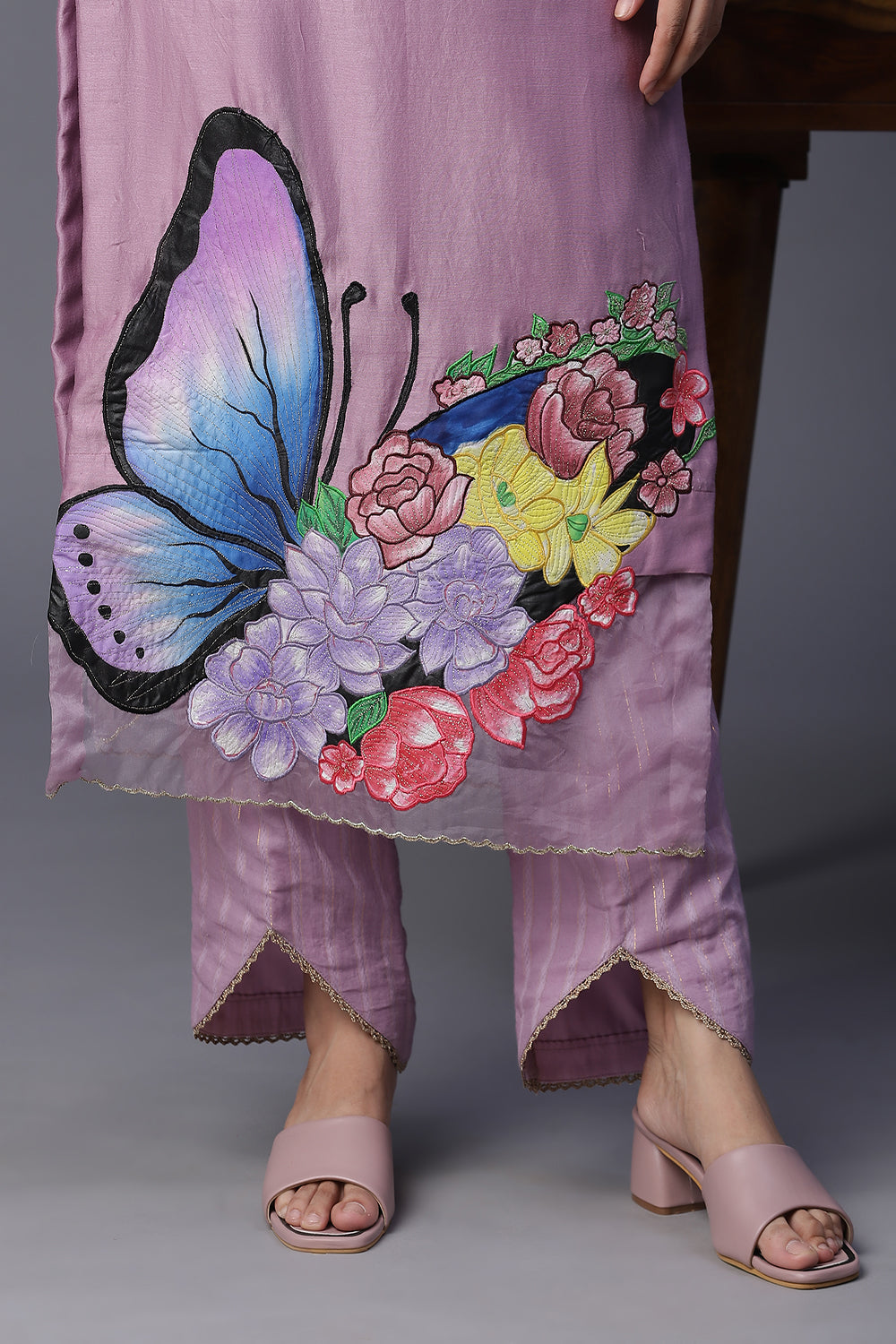 Butterfly Flower Handpainted Suit - Auraya Fashion - - #tag1# - #tag2# - #tag3# - #tag3#