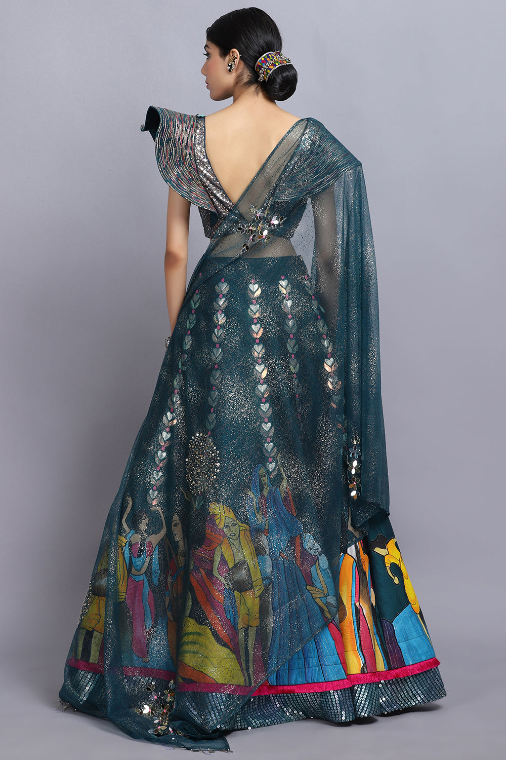 Arpita Sulakshna'S Signature Handapinted Lehnga Set - Auraya Fashion - - #tag1# - #tag2# - #tag3# - #tag3#
