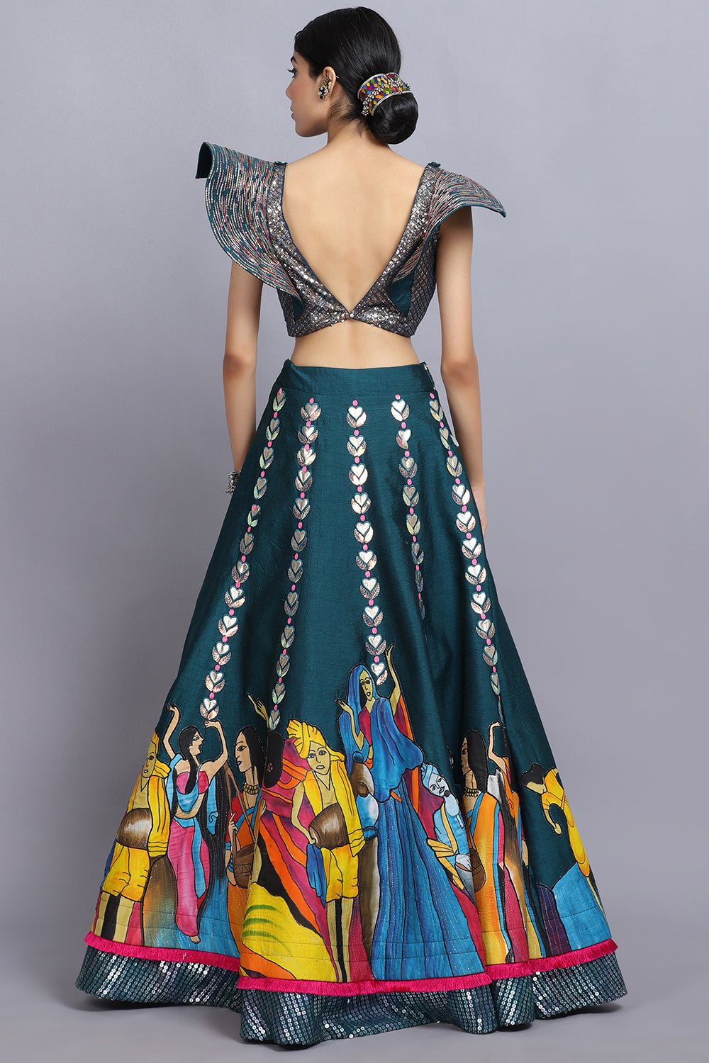 Arpita Sulakshna'S Signature Handapinted Lehnga Set - Auraya Fashion - - #tag1# - #tag2# - #tag3# - #tag3#