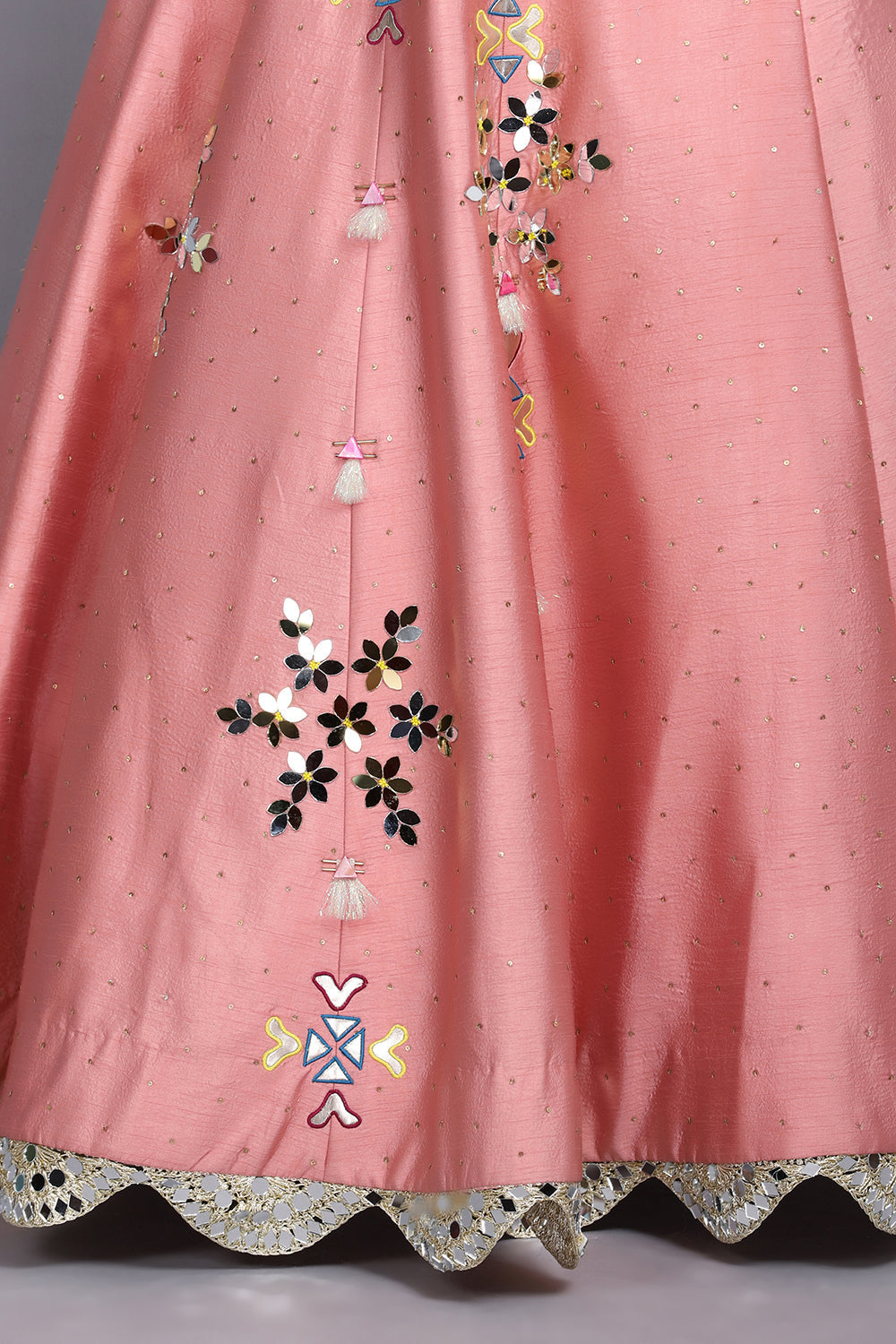 Peach Handpainted Lehnga Set - Auraya Fashion - - #tag1# - #tag2# - #tag3# - #tag3#