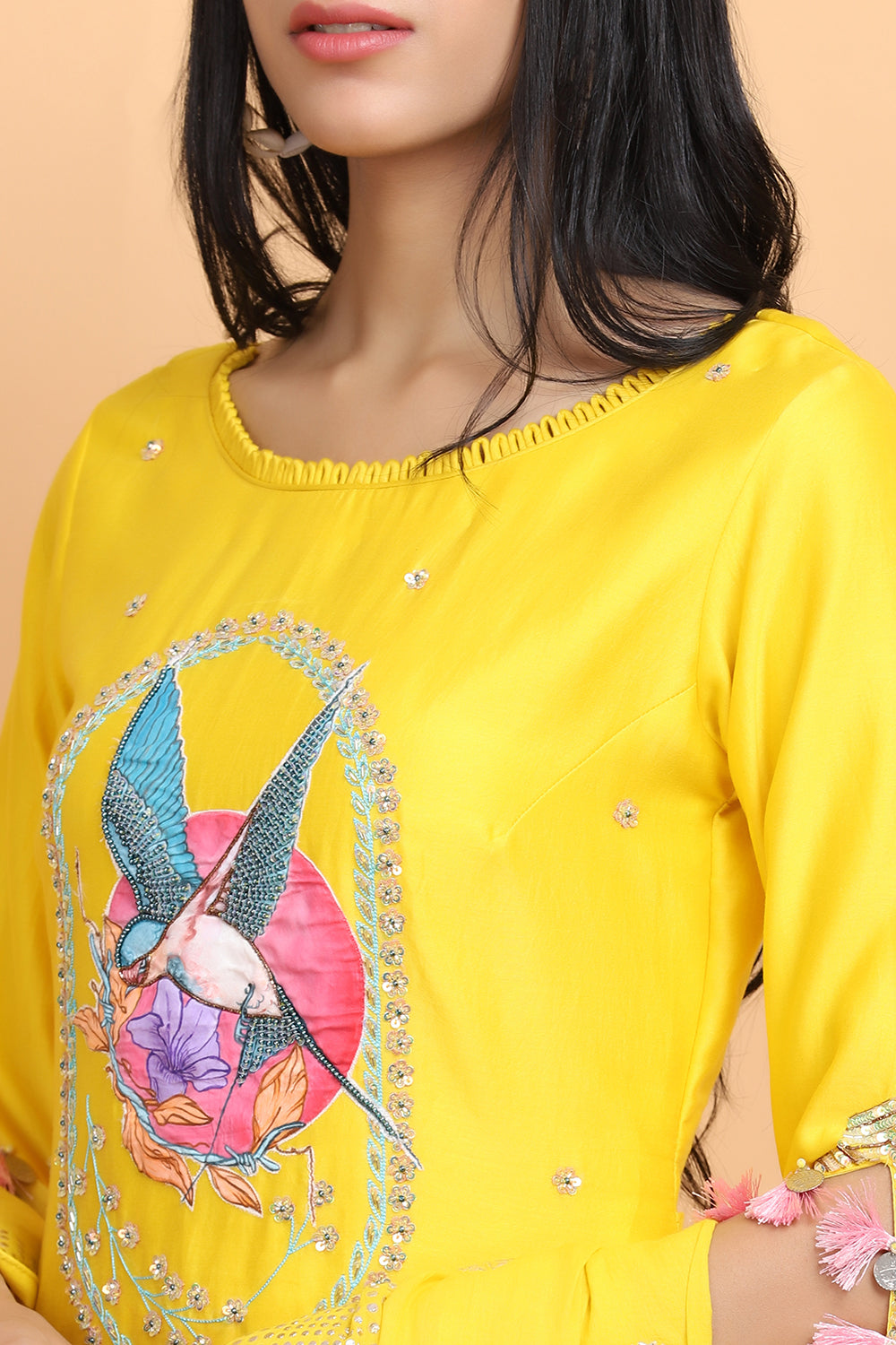 Parrot Chanderi Suit Set - Auraya Fashion - - #tag1# - #tag2# - #tag3# - #tag3#