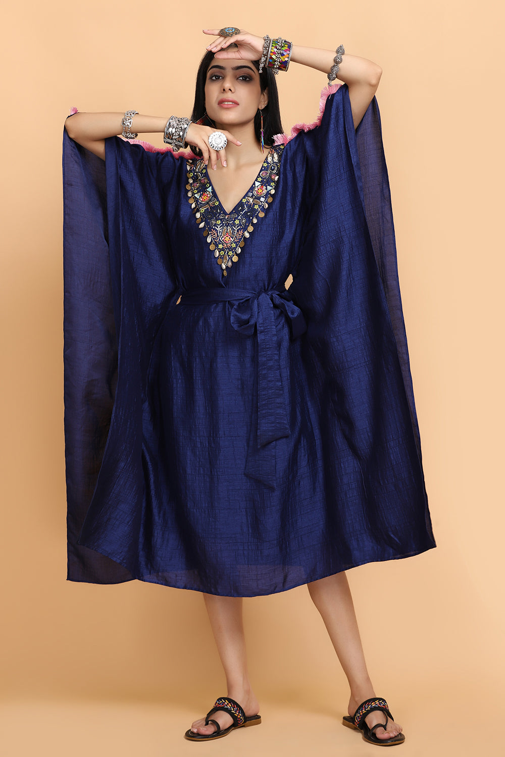 Electric Blue Kaftan Set - Auraya Fashion - - #tag1# - #tag2# - #tag3# - #tag3#