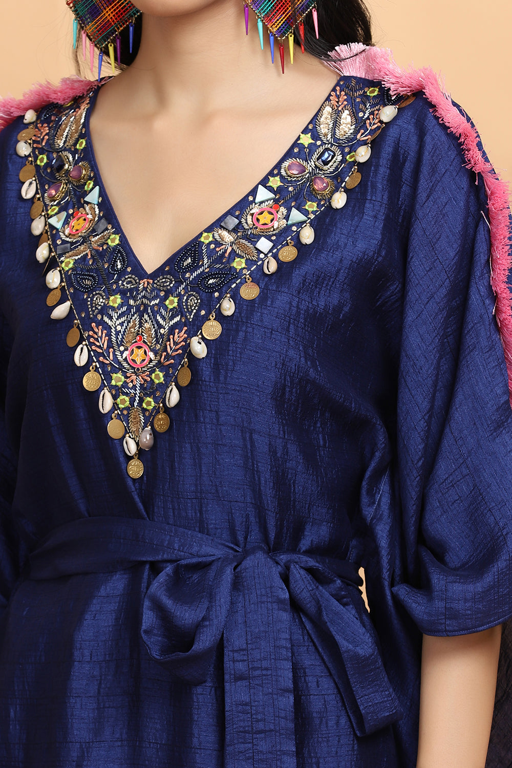 Electric Blue Kaftan Set - Auraya Fashion - - #tag1# - #tag2# - #tag3# - #tag3#