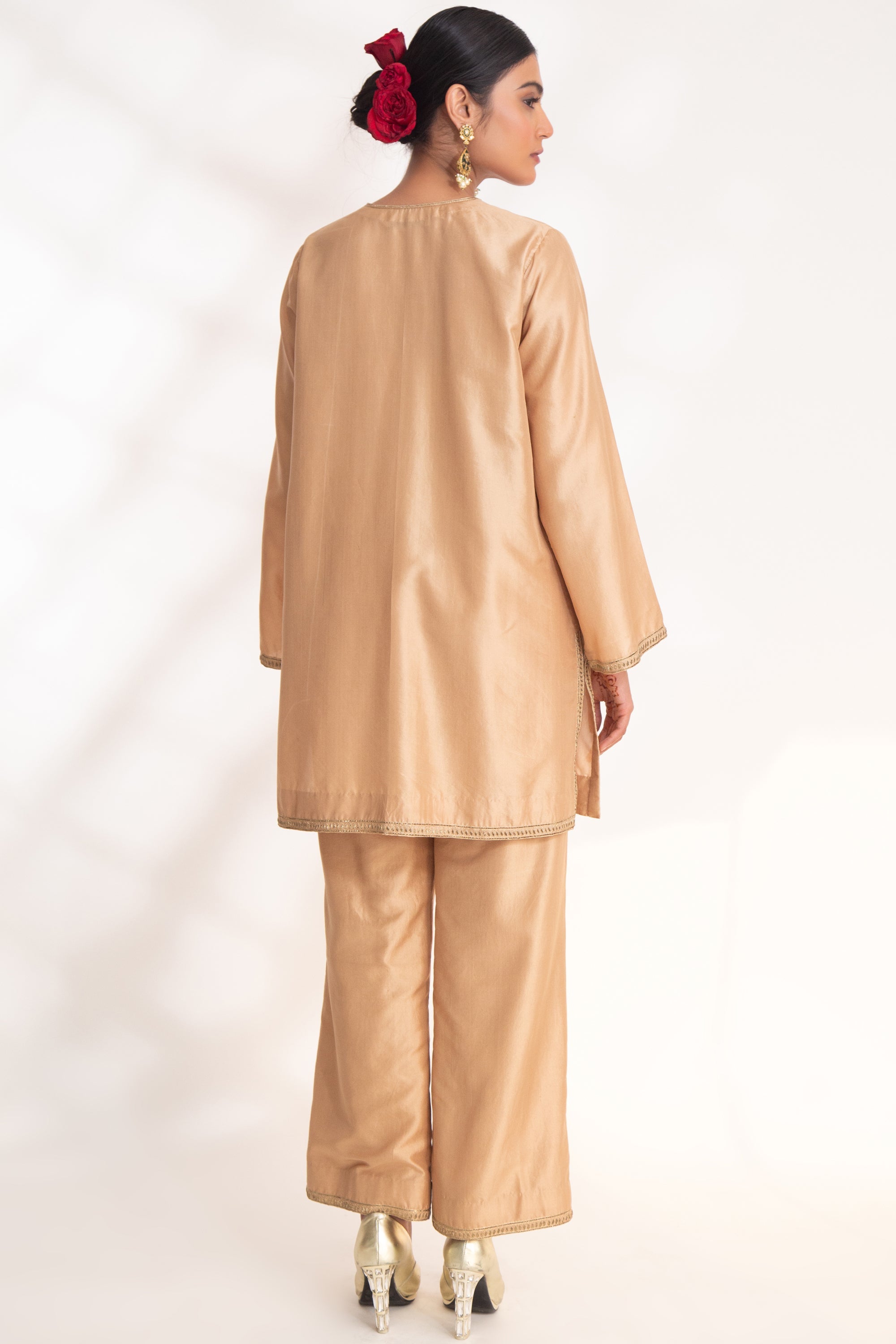 CY Chhaya Mehrotra Aavya Beige Kurta Set Back 1