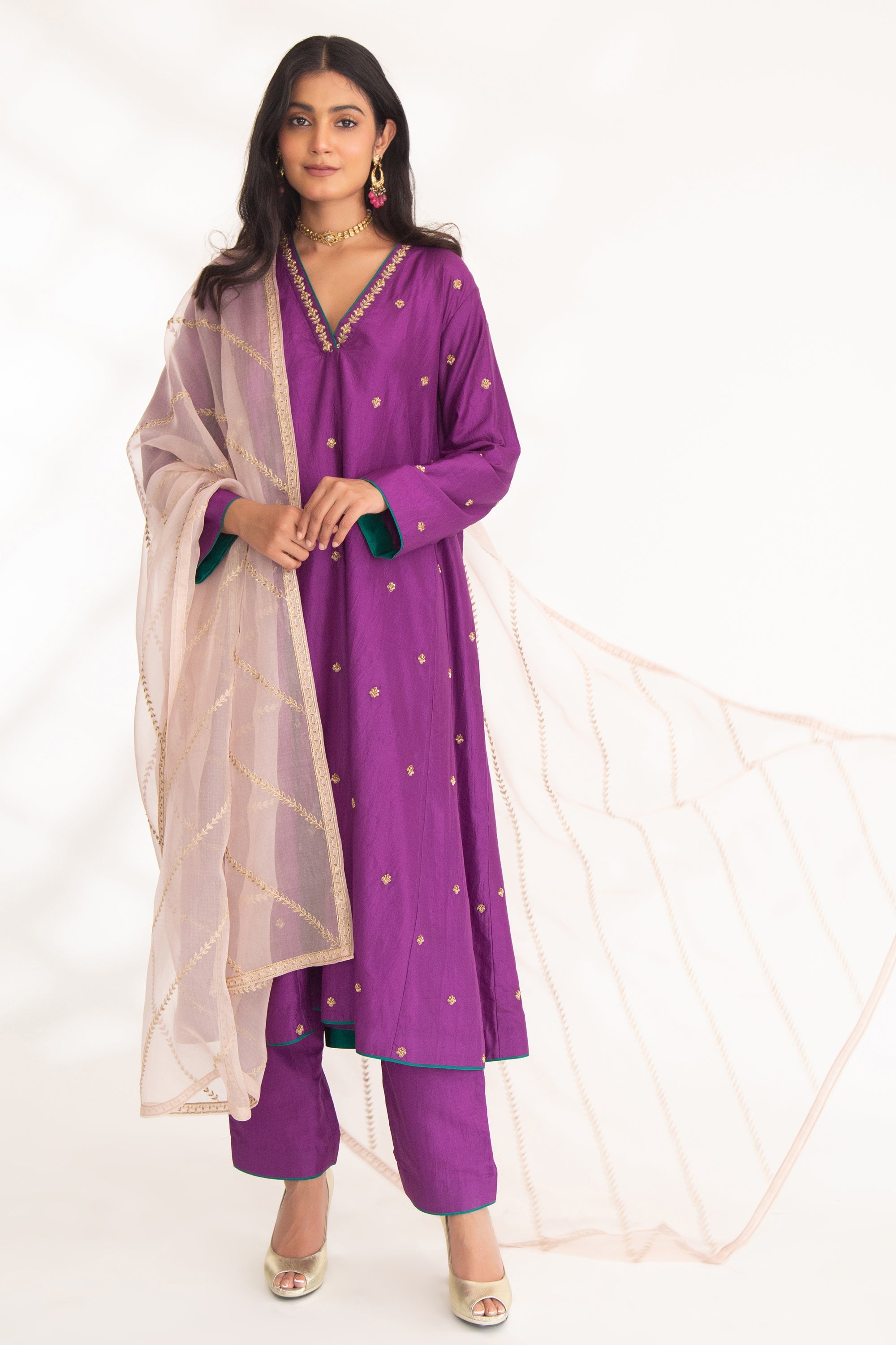 CY Chhaya Mehrotra Iya Purple Kurta Set Front 1