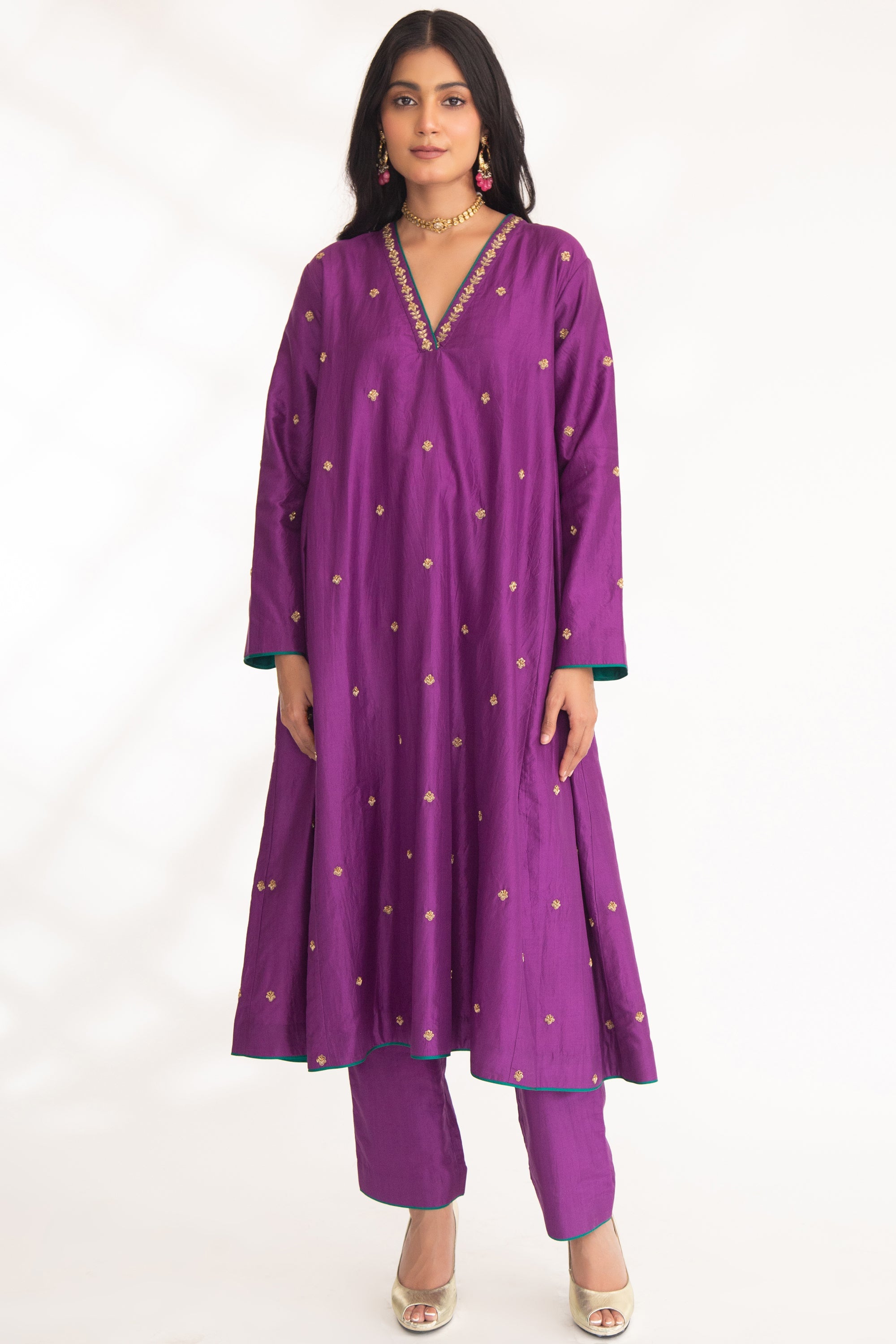 CY Chhaya Mehrotra Iya Purple Kurta Set Front 2