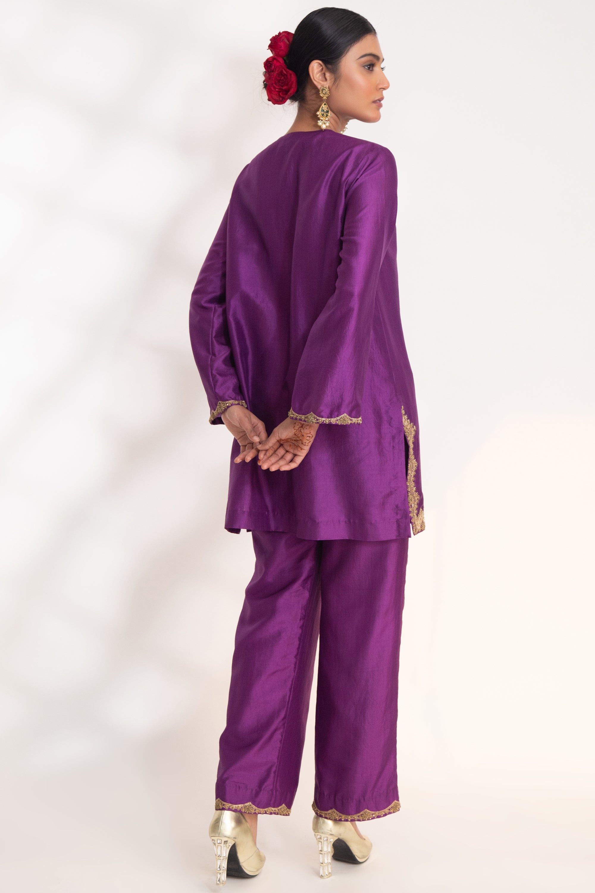 CY Chhaya Mehrotra Lekha Purple Kurta Set Back 1