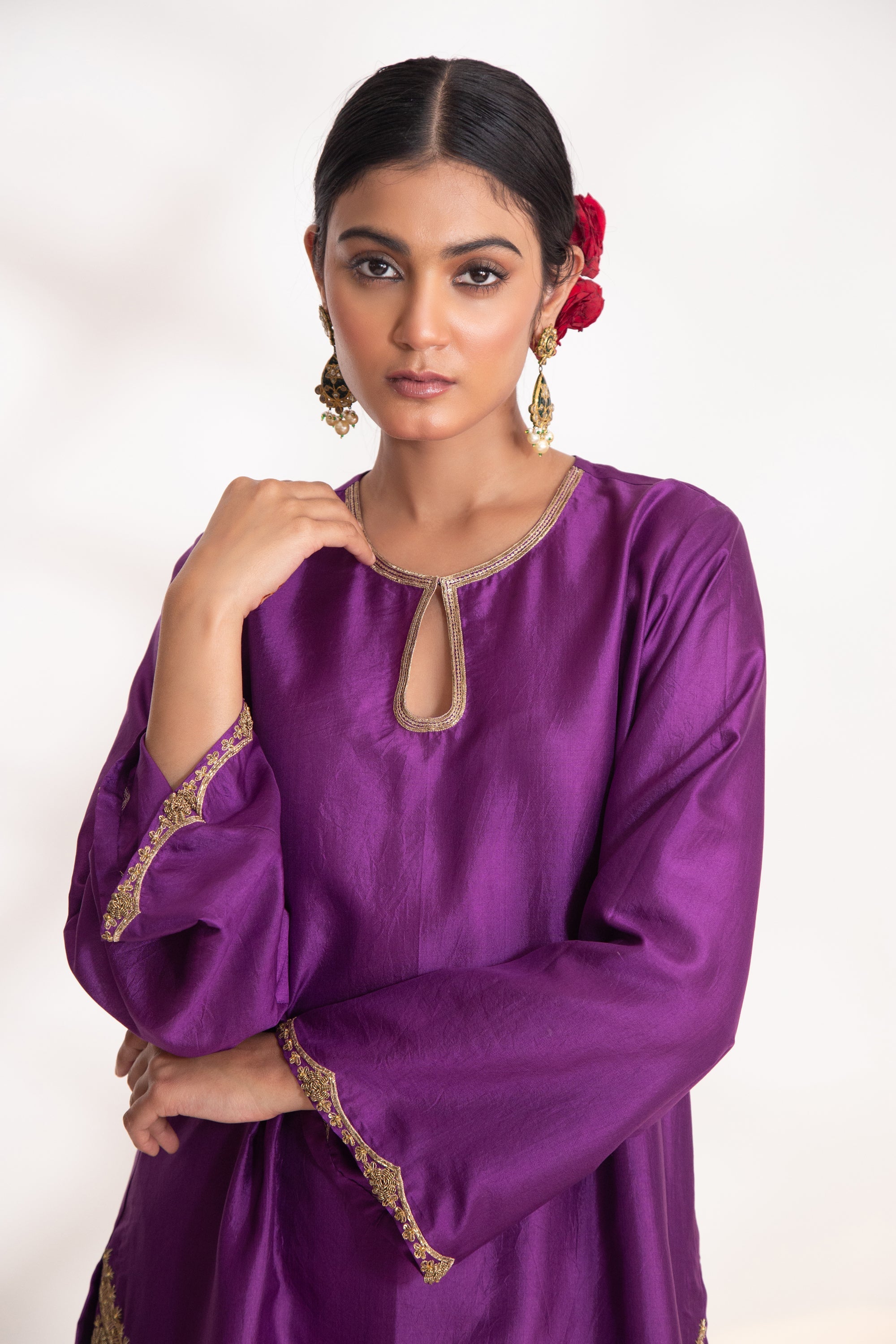 CY Chhaya Mehrotra Lekha Purple Kurta Set Back 2