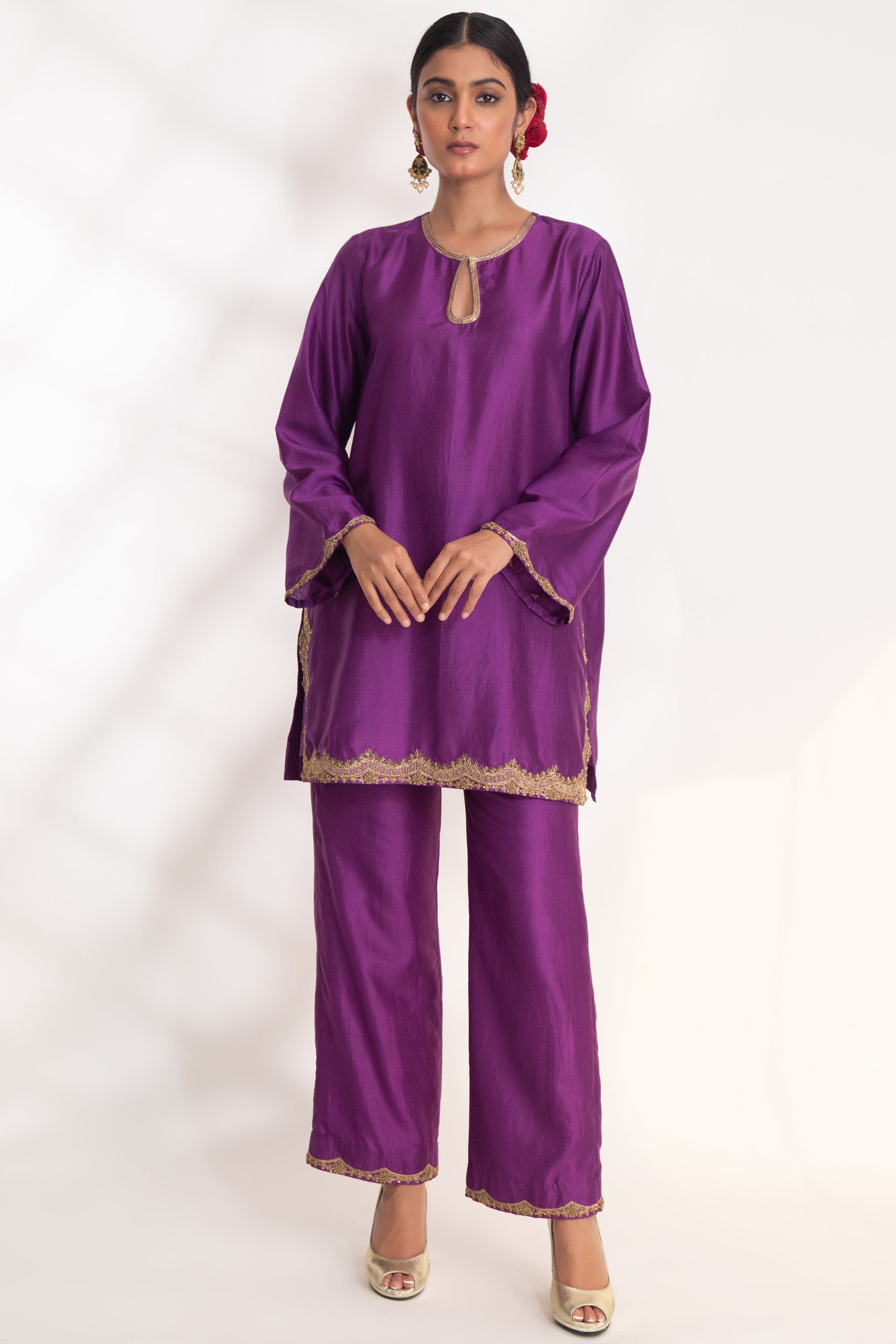 CY Chhaya Mehrotra Lekha Purple Kurta Set Front 2