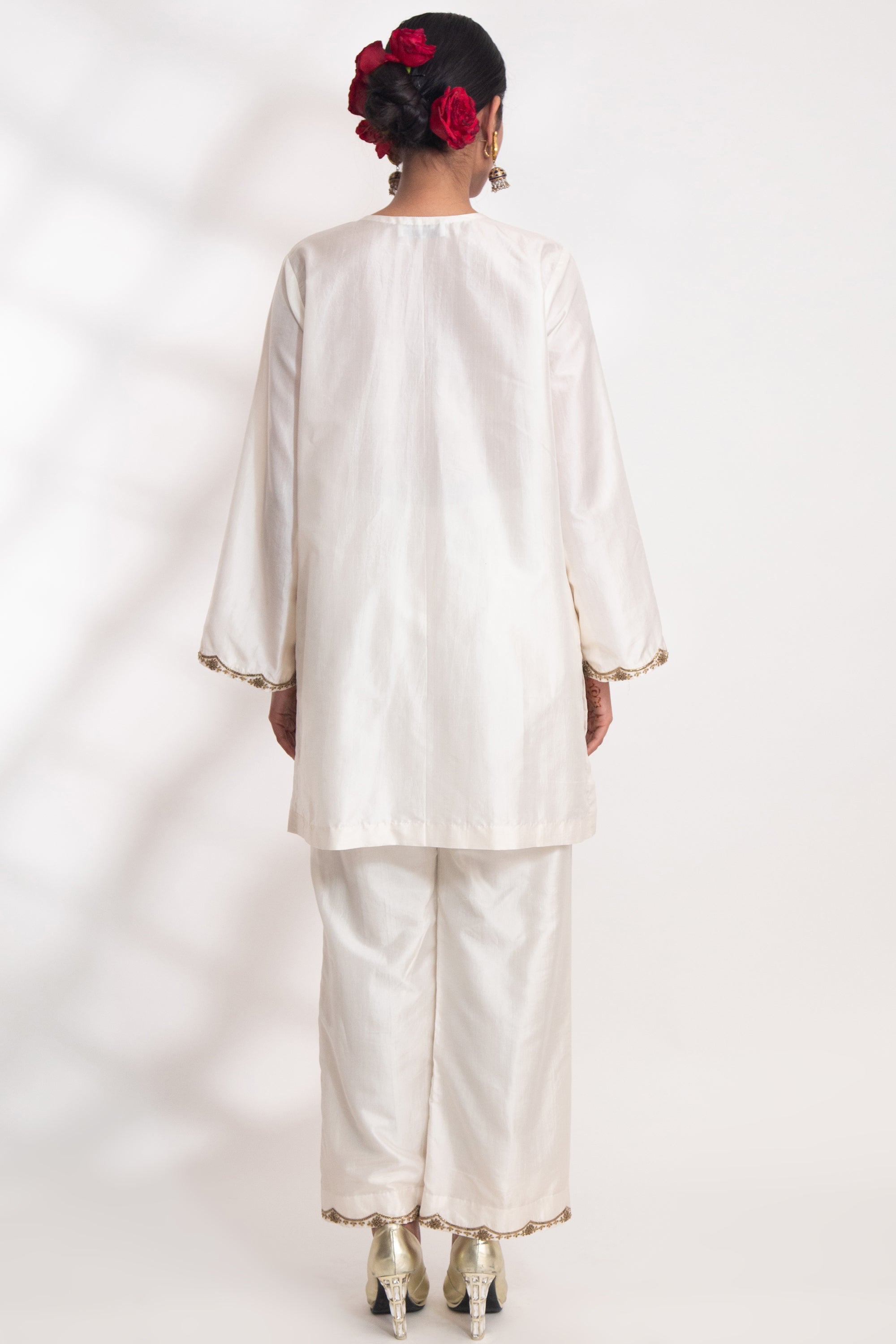 CY Chhaya Mehrotra Lekha White Kurta Set Back 1
