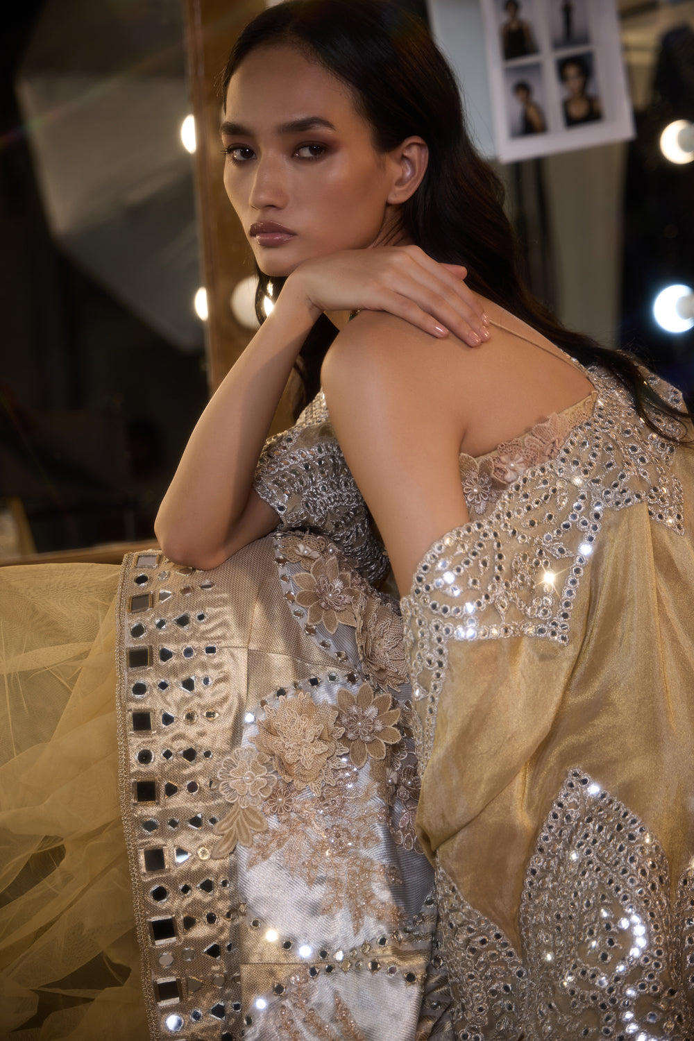 CY 29 India Banarasi Brocade Lehanga Set With Cape Side 2