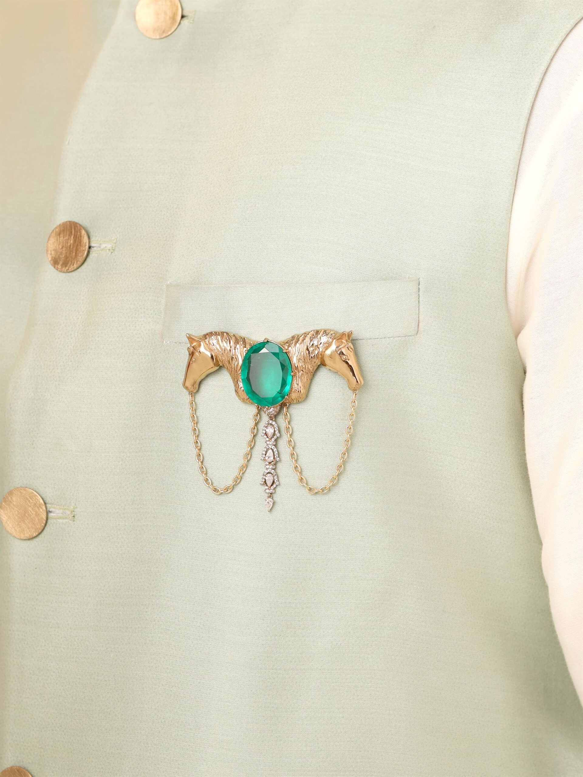 CY Cosa Nostraa Shaahi Sawaar Horse Brooch Closeup 1