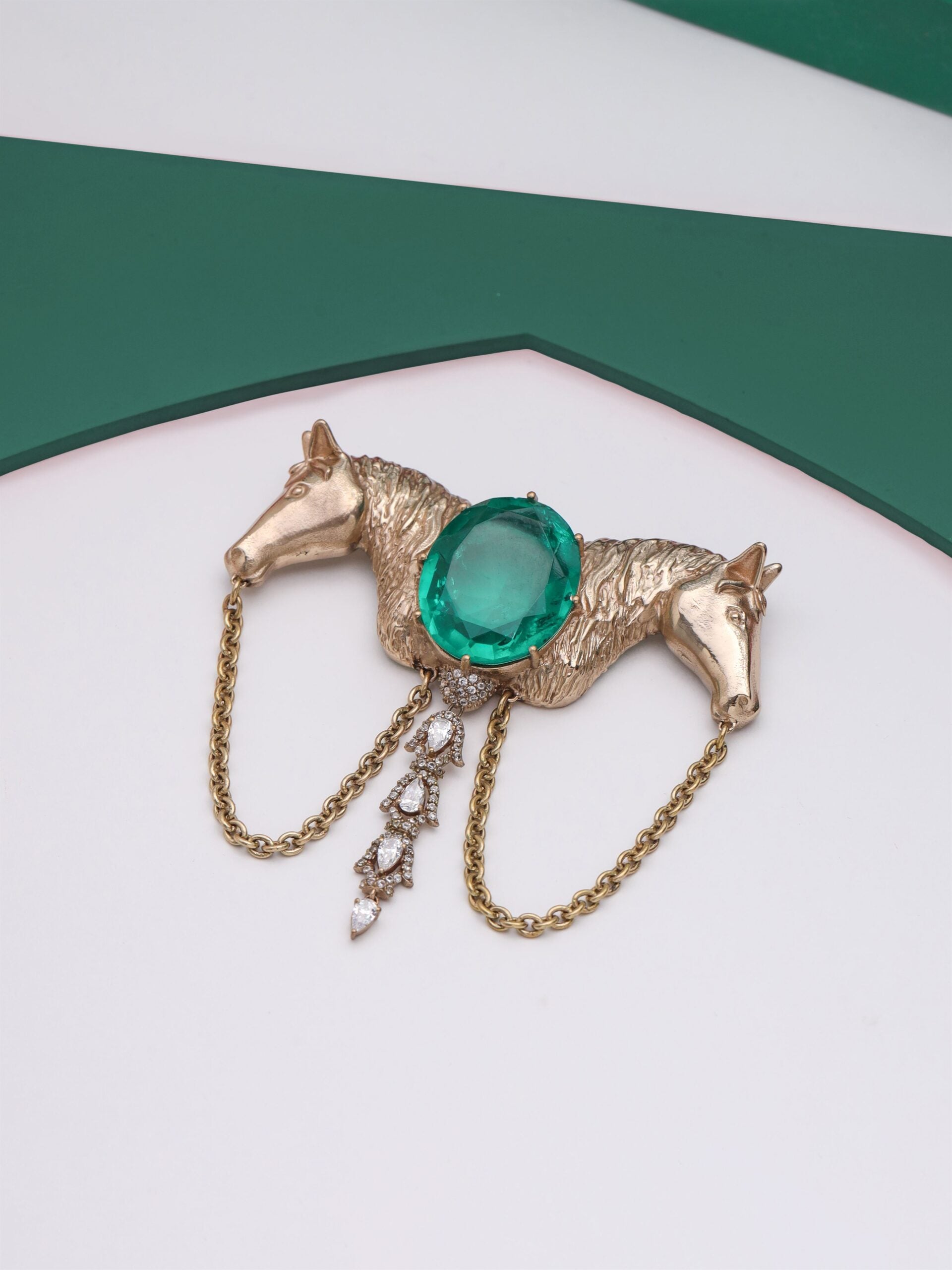 CY Cosa Nostraa Shaahi Sawaar Horse Brooch Front 1