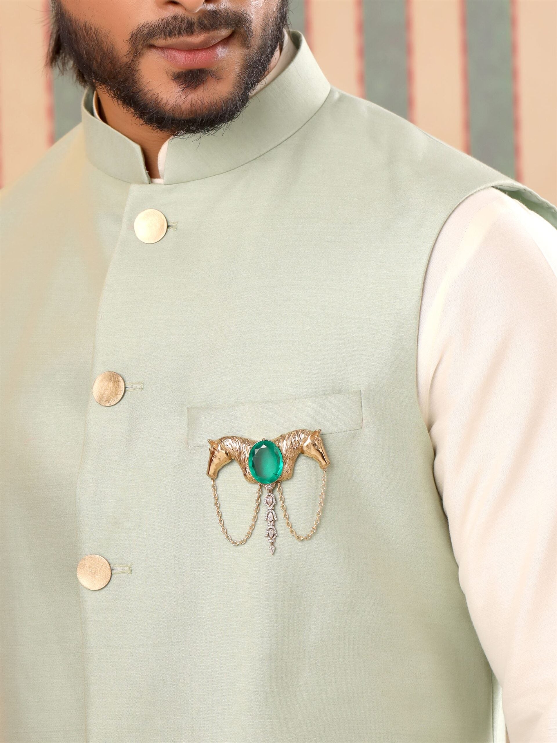 CY Cosa Nostraa Shaahi Sawaar Horse Brooch Front 3