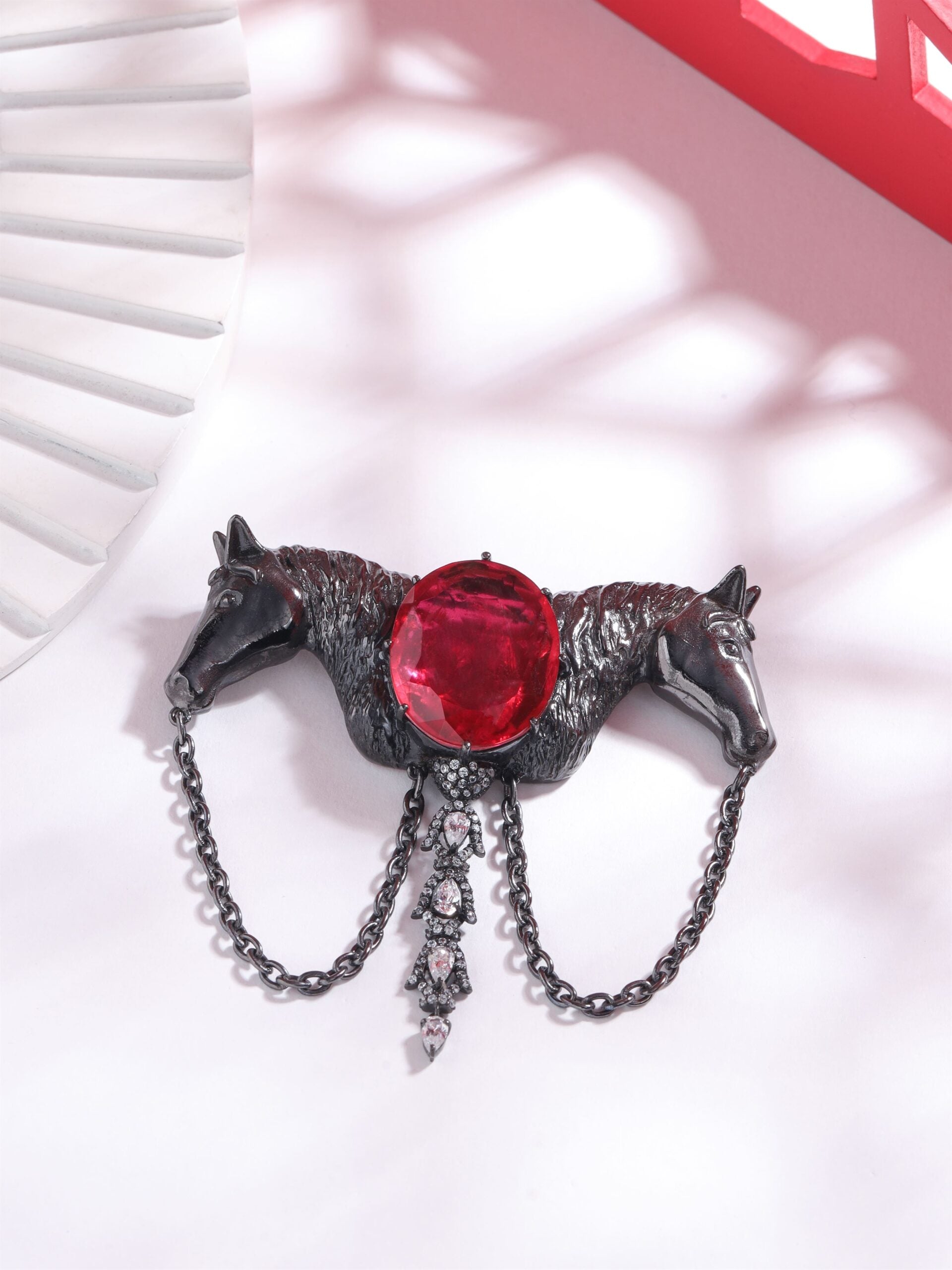 CY Cosa Nostraa Shaahi Sawaar Red Brooch Front 1