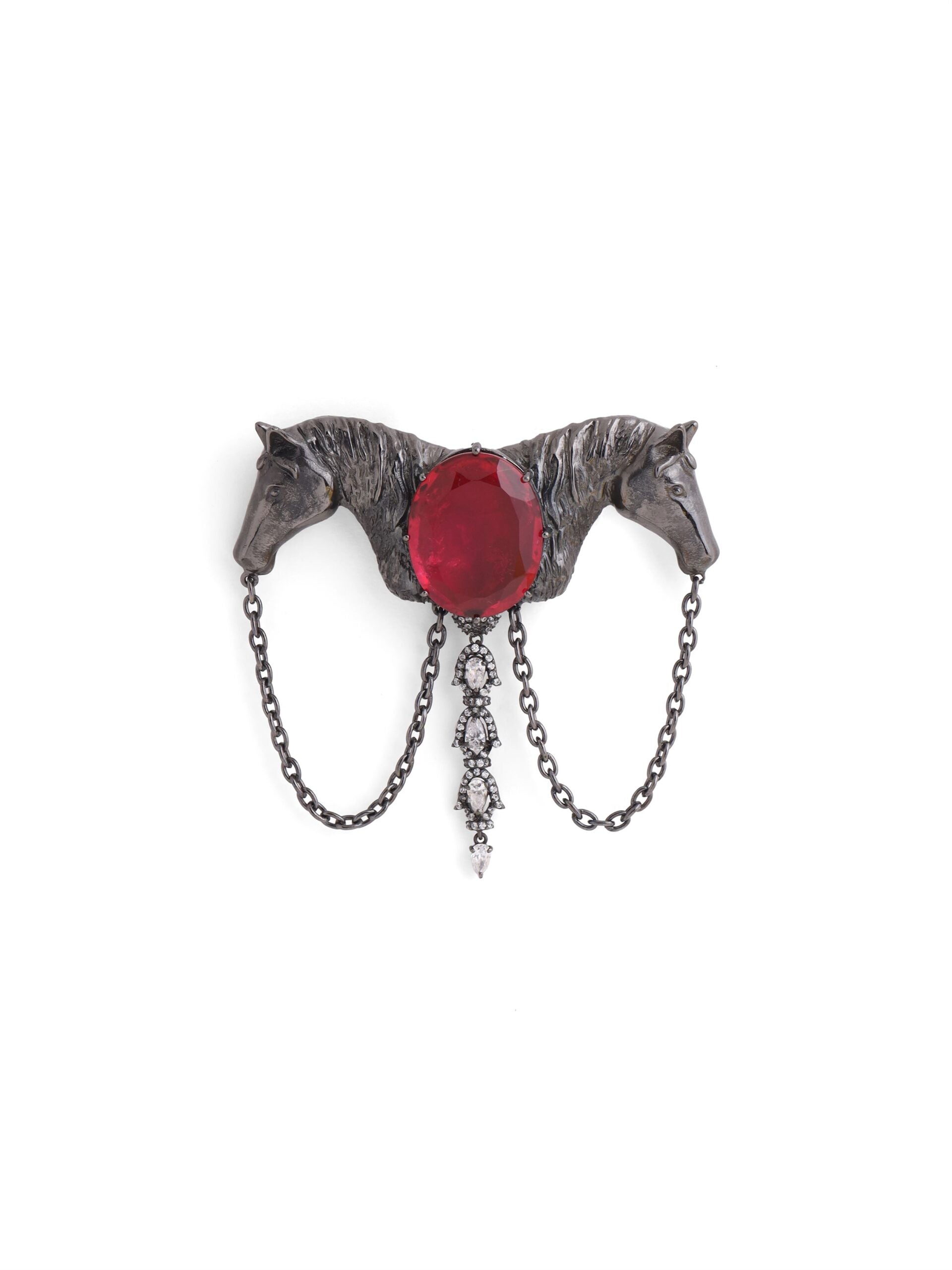 CY Cosa Nostraa Shaahi Sawaar Red Brooch Front 2