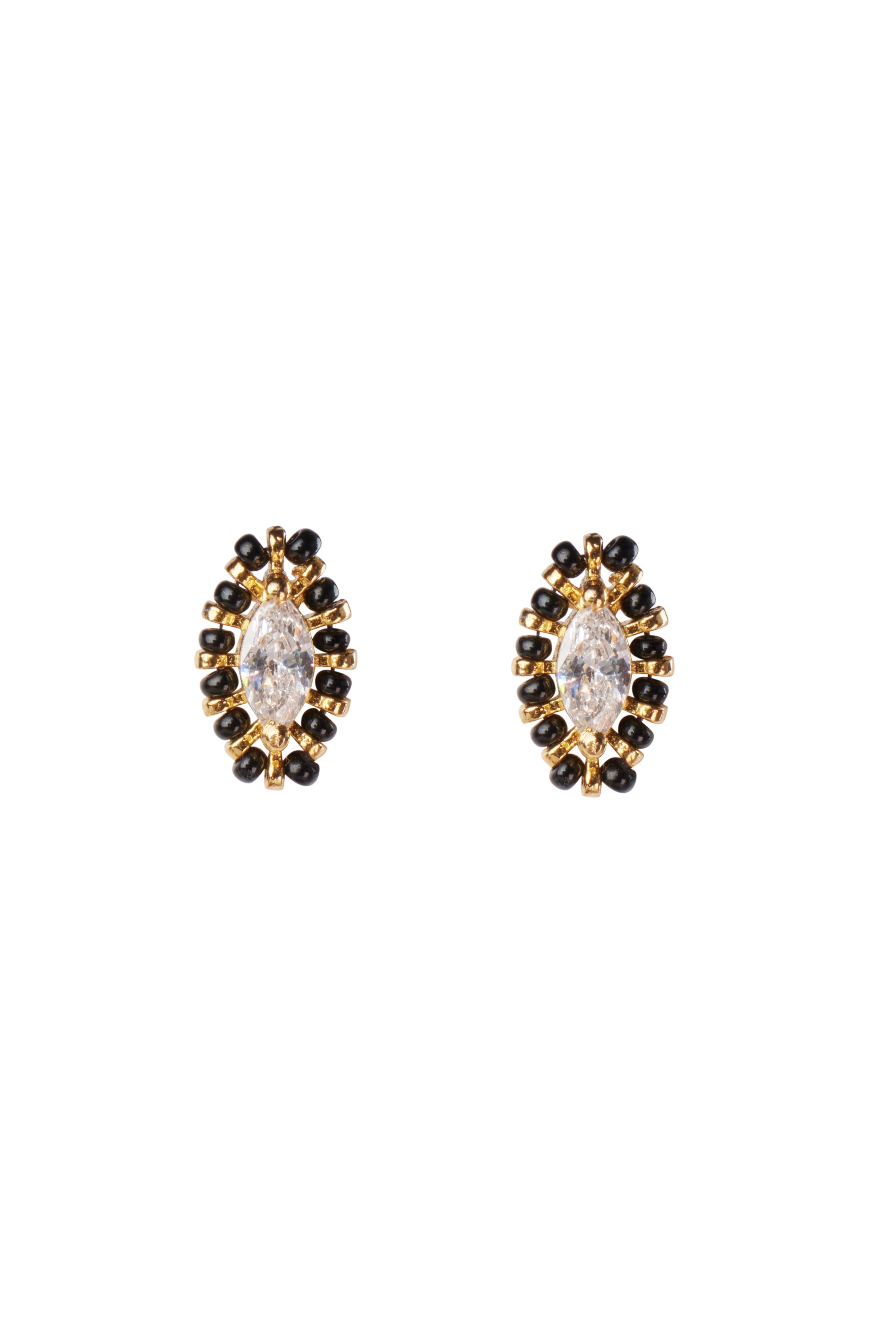 CY Sica Jewellery Cubic Zirconia Bead Earrings Front 1