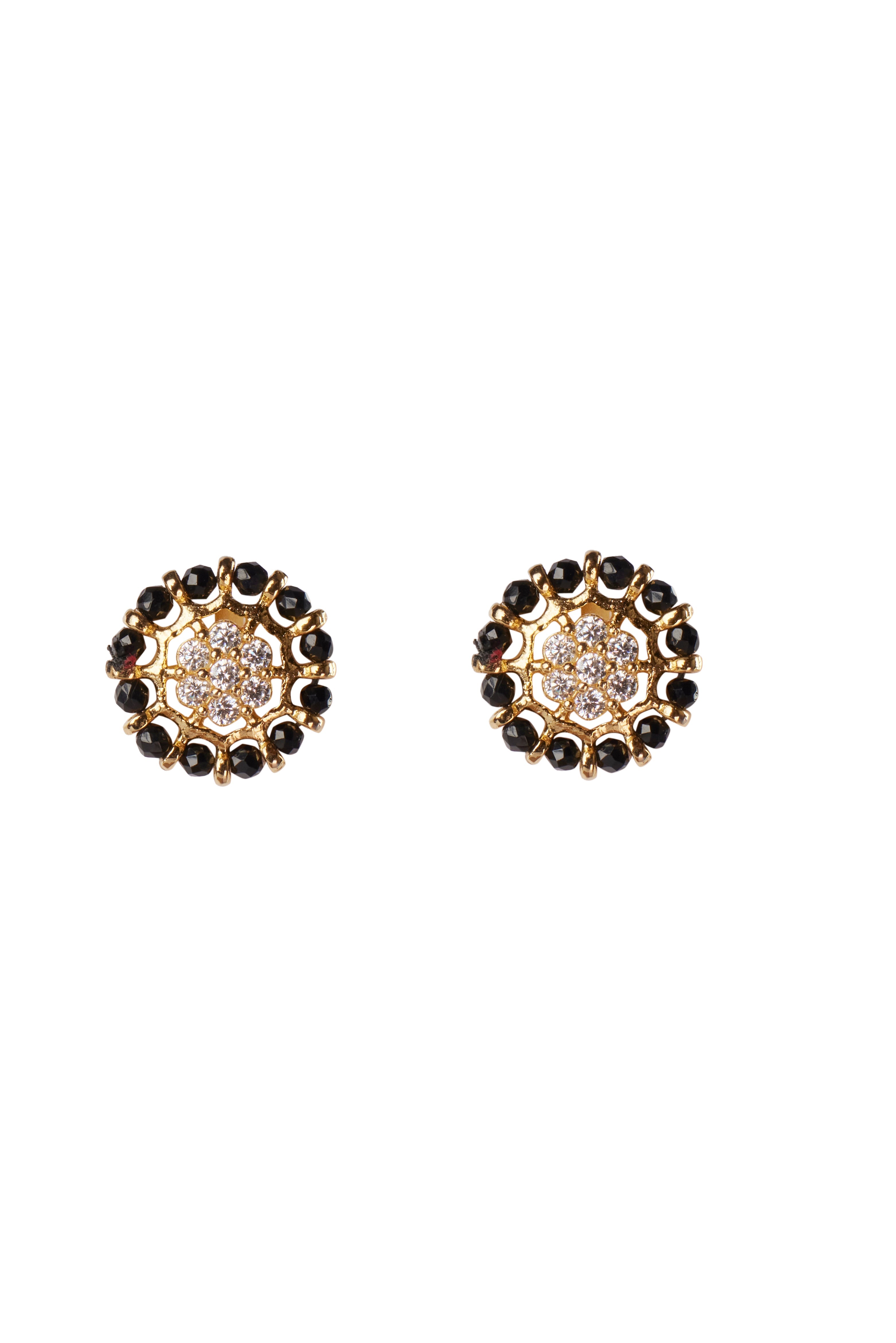 CY Sica Jewellery Cubic Zirconia Beads Round Earrings Front 1